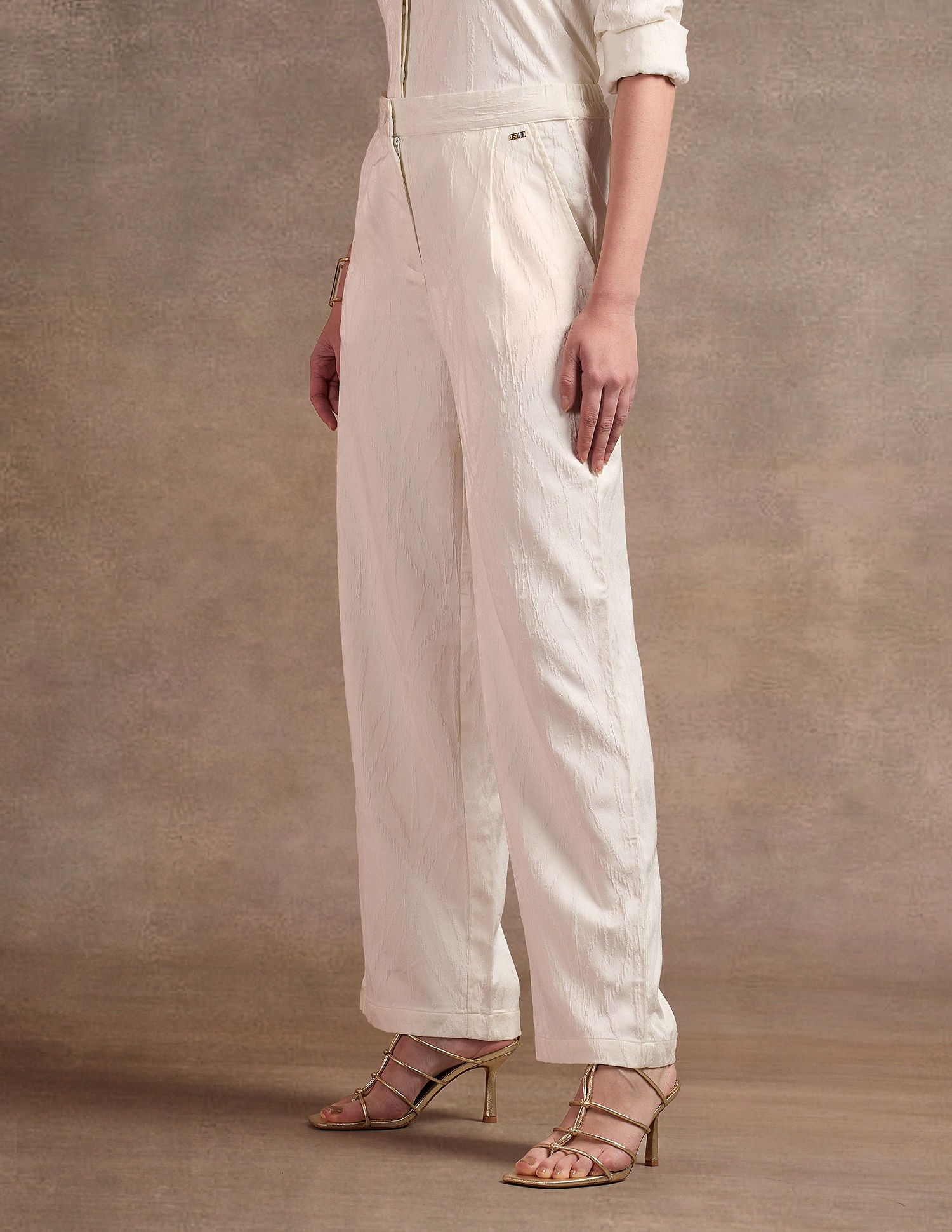 High Rise Wide Leg Trousers White - U.S. Polo Assn. India | Large