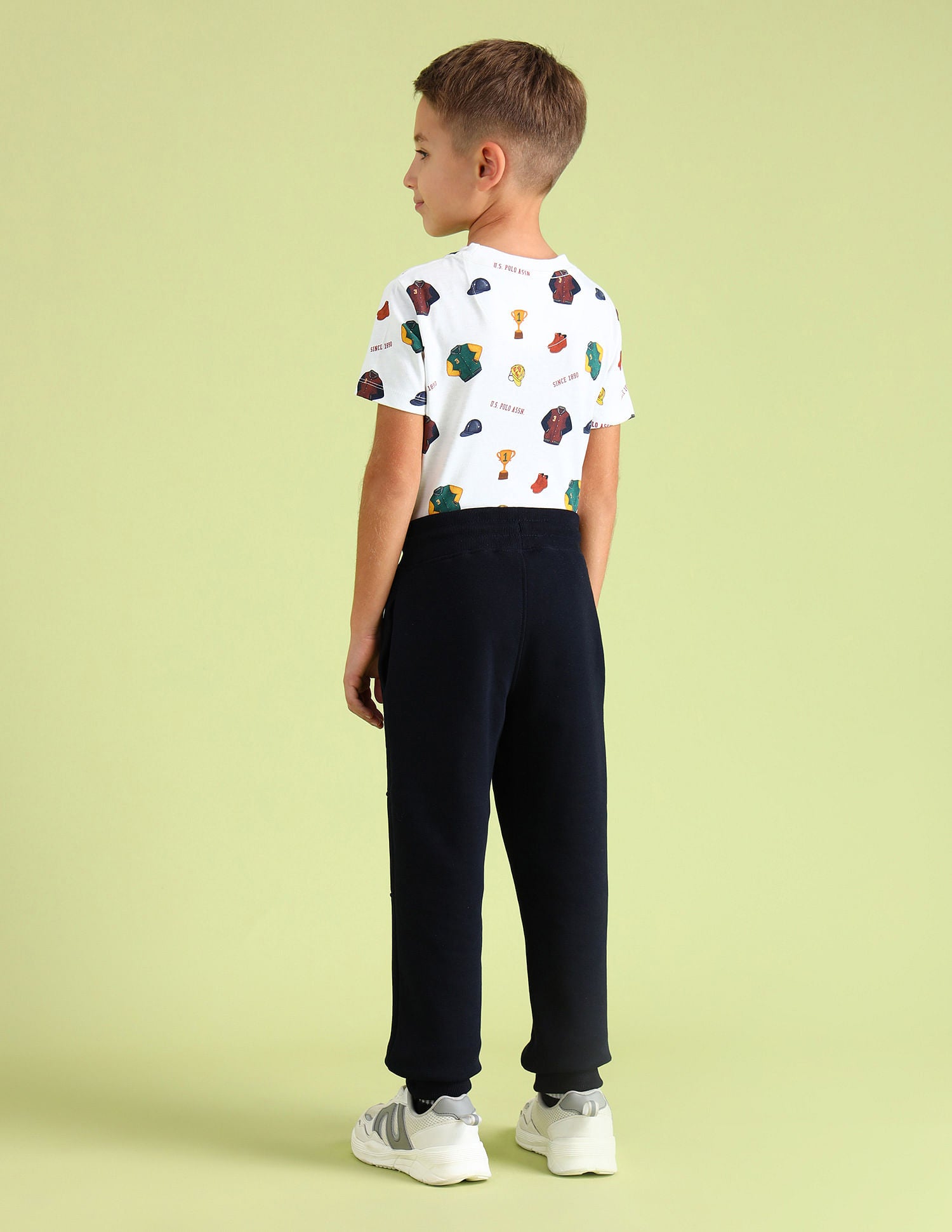 Boys Brand Printed Joggers Navy - U.S. Polo Assn. India | Large