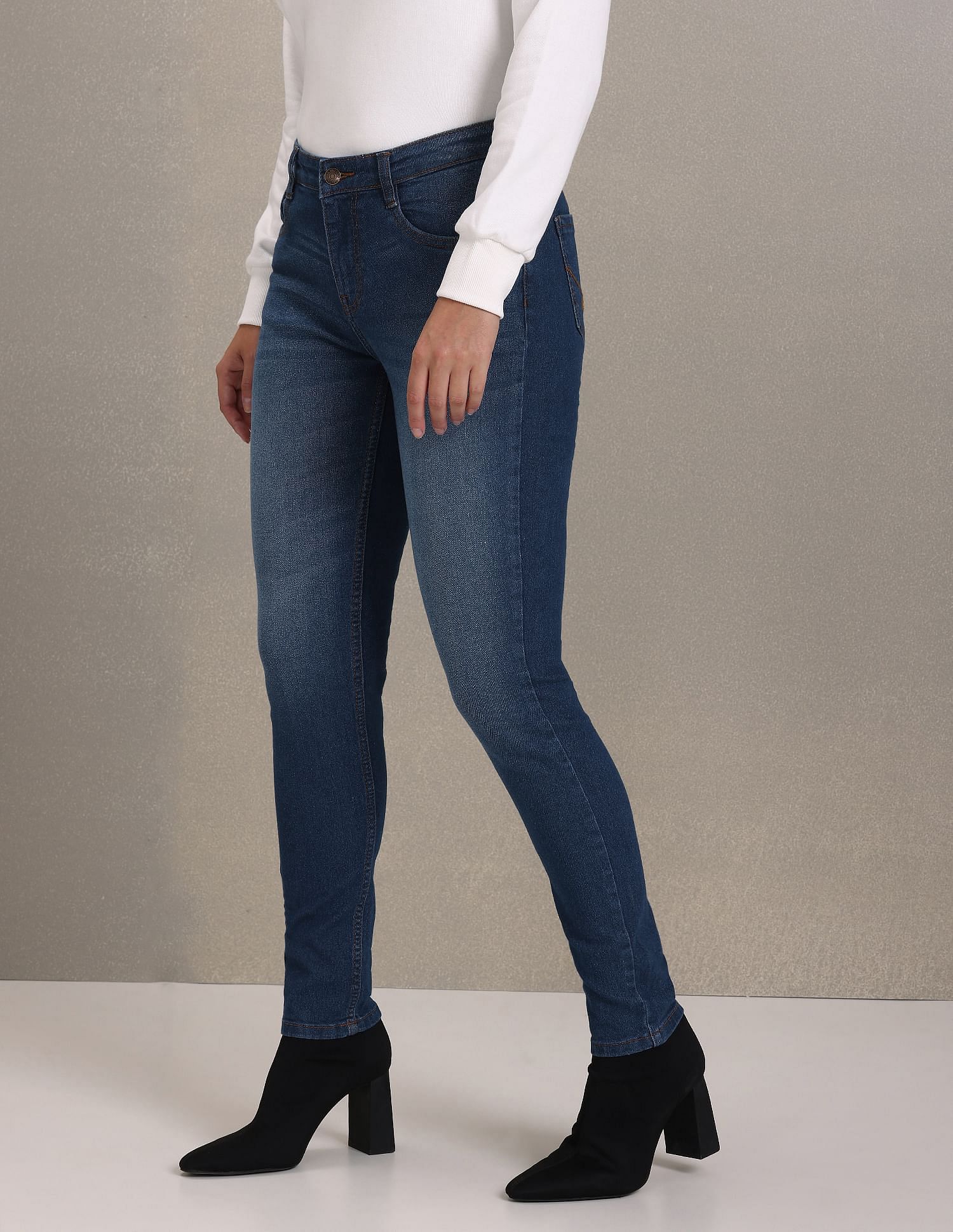 Stone Wash Skinny Fit Jeans Blue - U.S. Polo Assn. India | Large