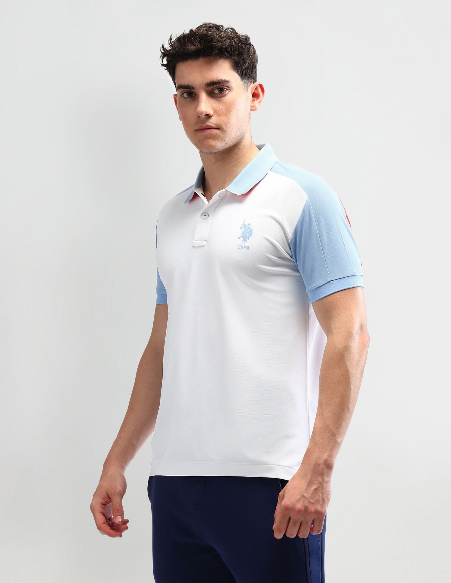 Slim Fit Solid Polo Shirt White - U.S. Polo Assn. India | Large