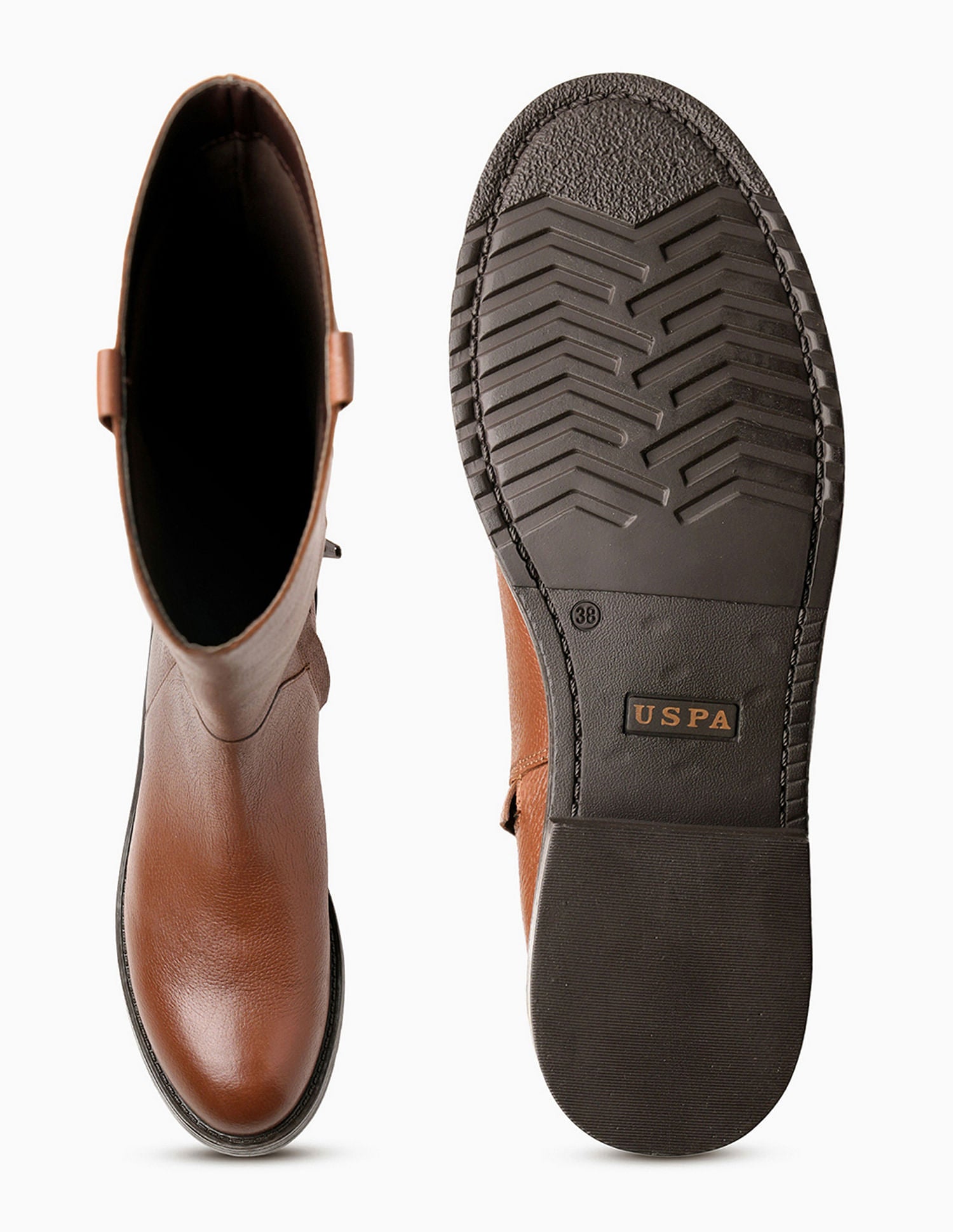 Women Franca  Leather City Boots Tan - U.S. POLO ASSN. | Large