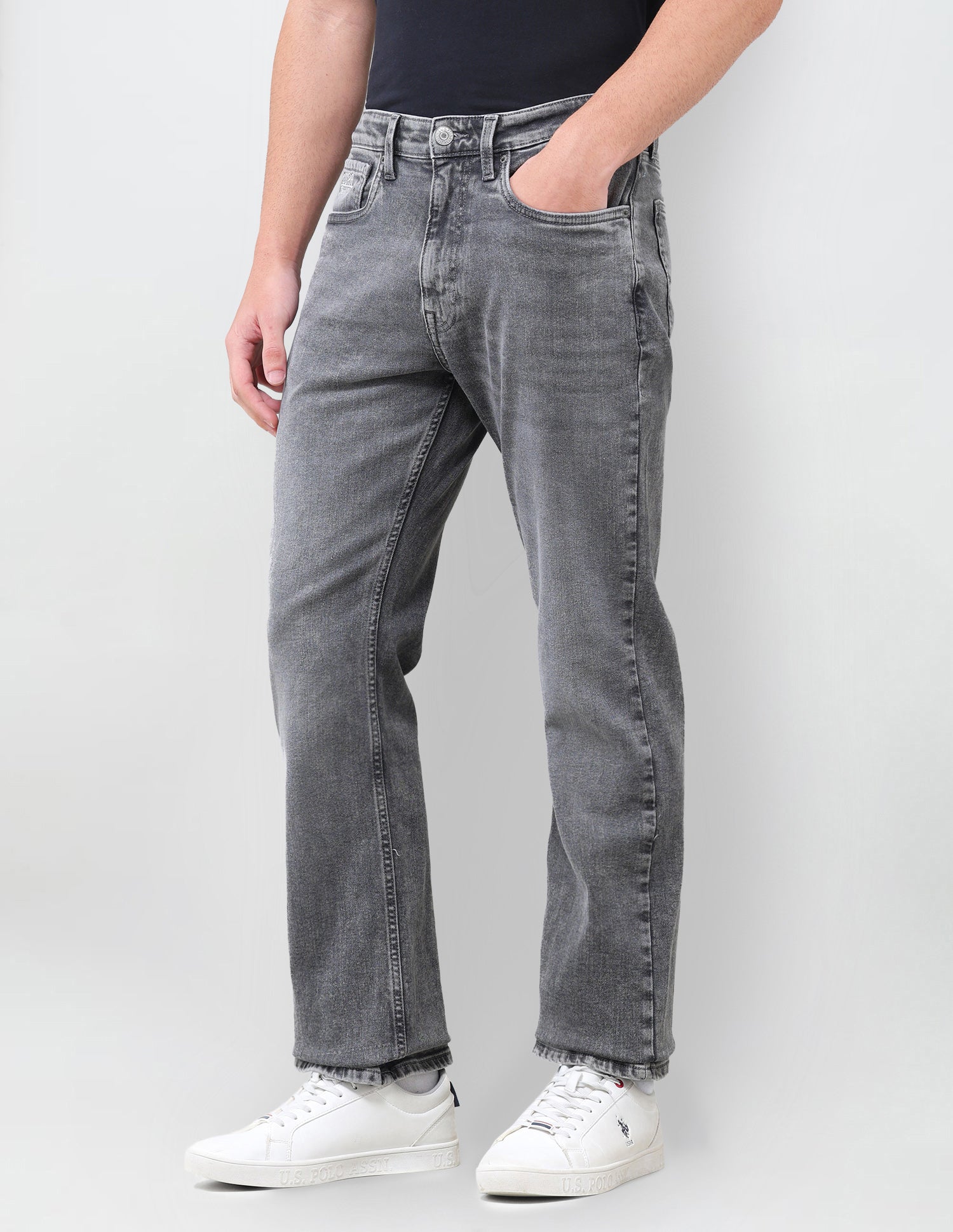 Connor Bootcut Fit Grey Jeans Grey - U.S. Polo Assn. India | Large