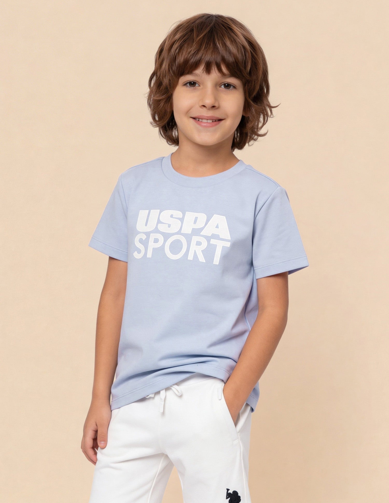 Brand Embellished Regular Fit T-Shirt Light Blue - U.S. Polo Assn. India | Large