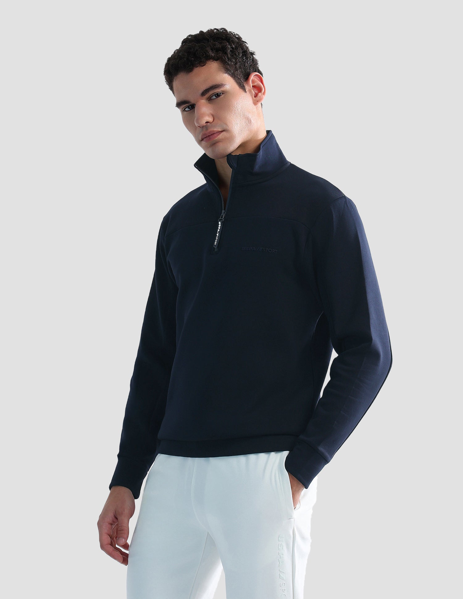Regular Fit Solid Active Sweatshirt Navy - U.S. POLO ASSN. | Large