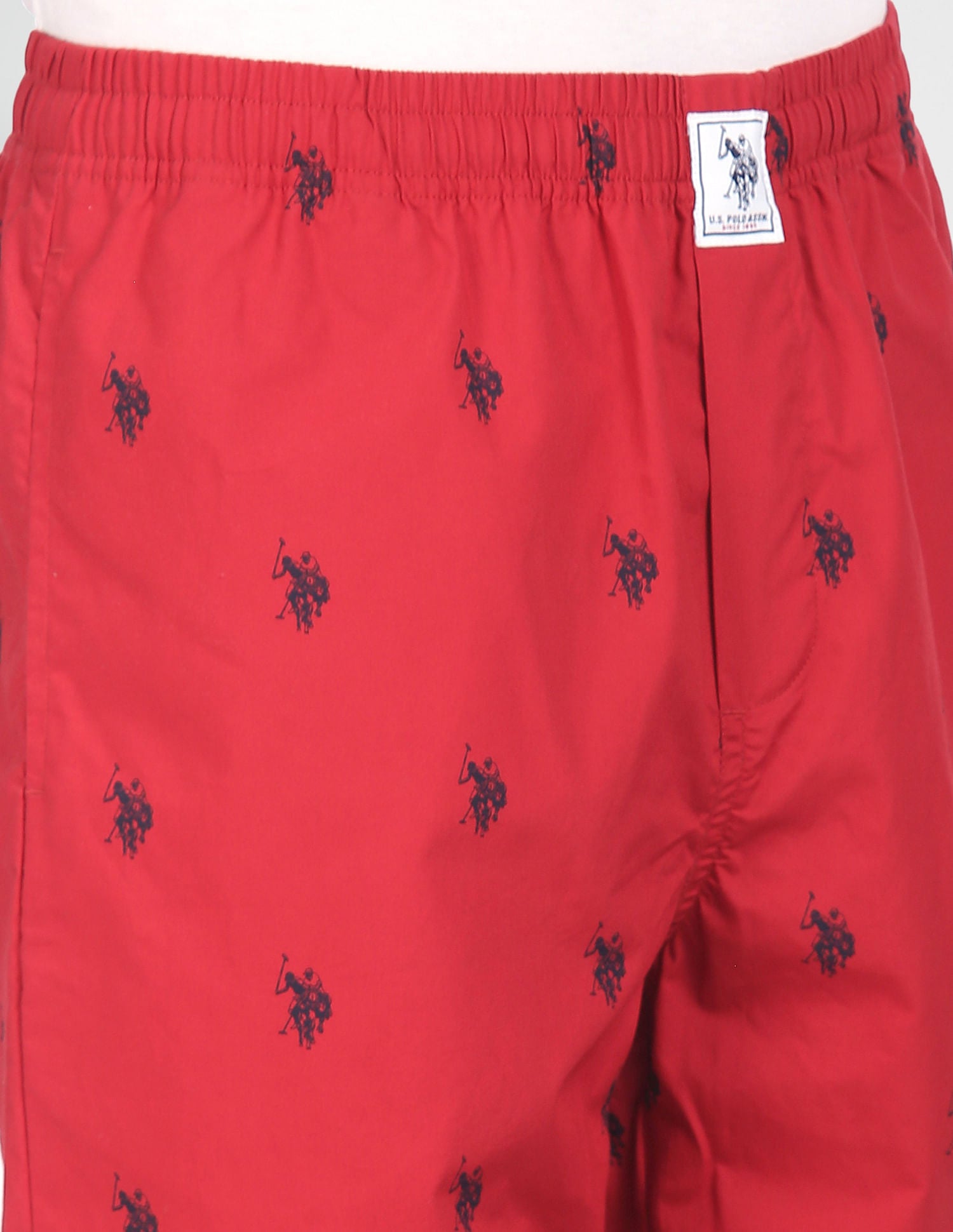 Signature Logo Print Cotton Lounge Pants - Pack Of 1 Red - U.S. POLO ASSN. | Large