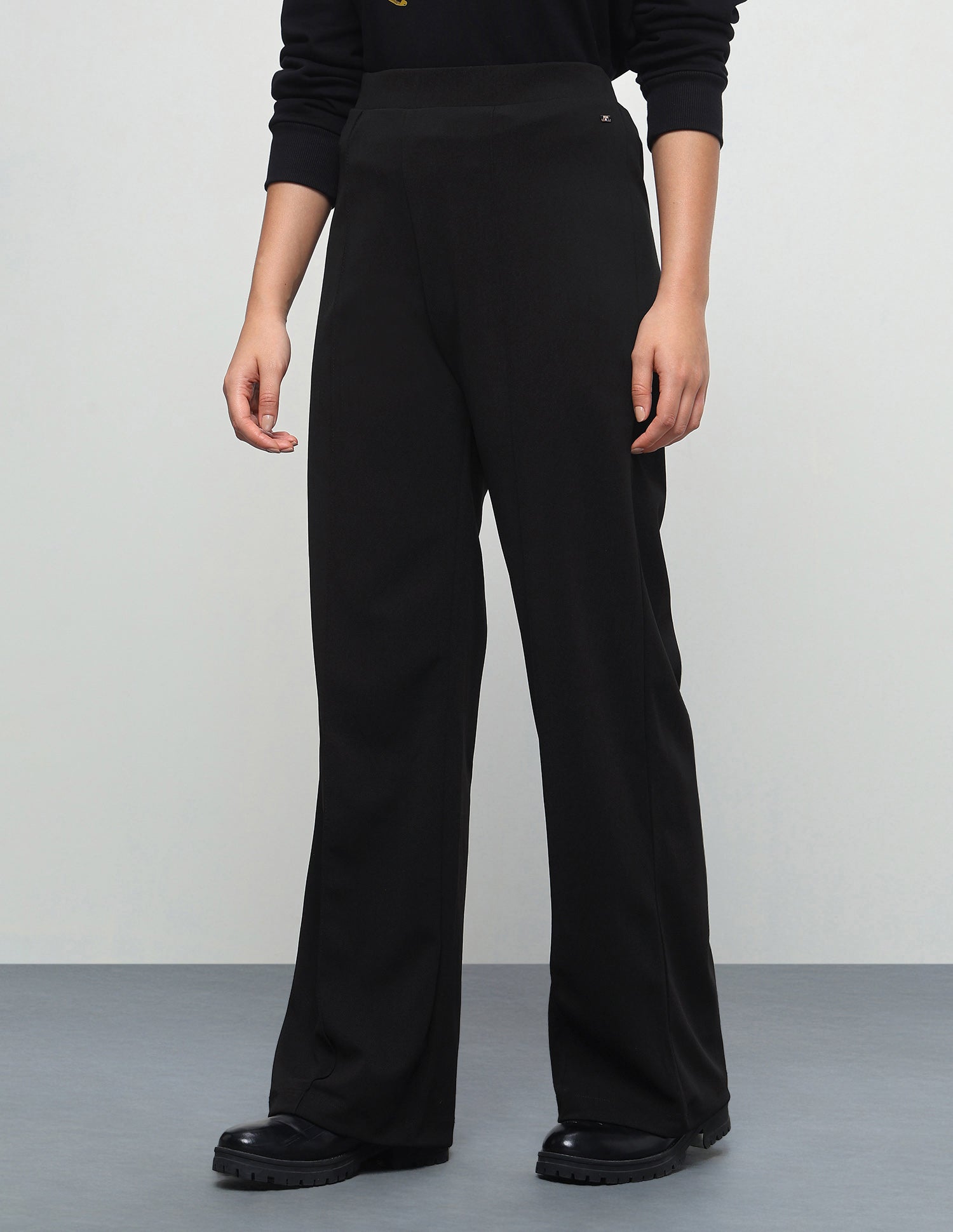 High Rise Wide Leg Fit Sweatpants Black - U.S. Polo Assn. India | Large