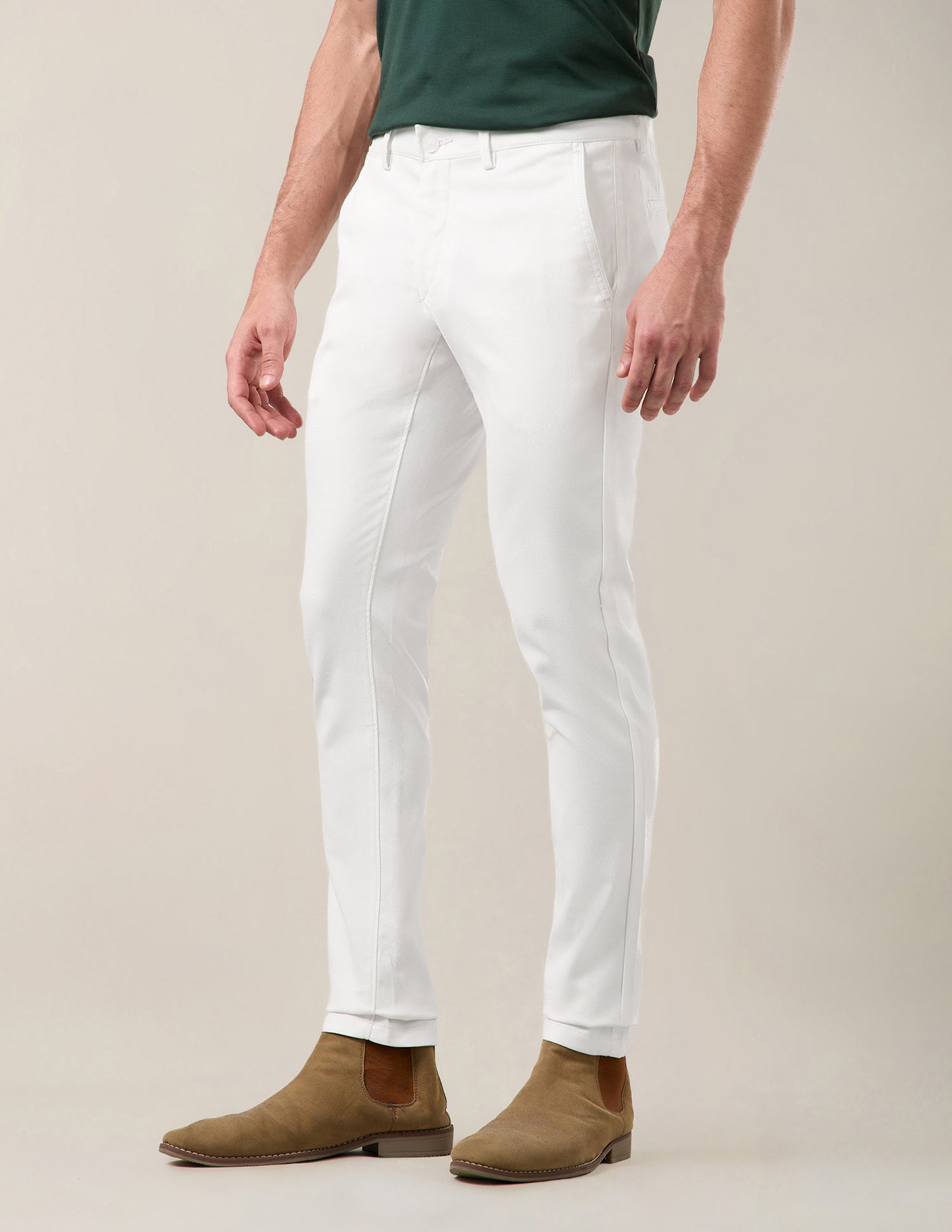 Mid Rise Austin Slim Fit Trousers White - U.S. Polo Assn. India | Large