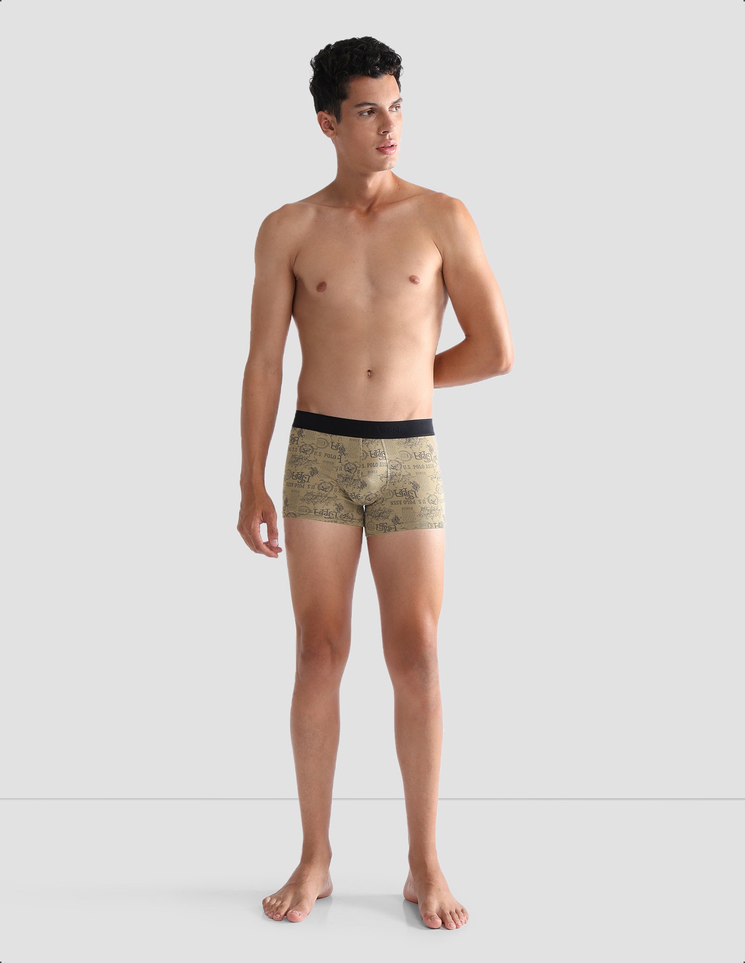 Brand Printed OET16 Trunks - Pack Of 2 Black and Lemon Pepper - U.S. POLO ASSN. | Large