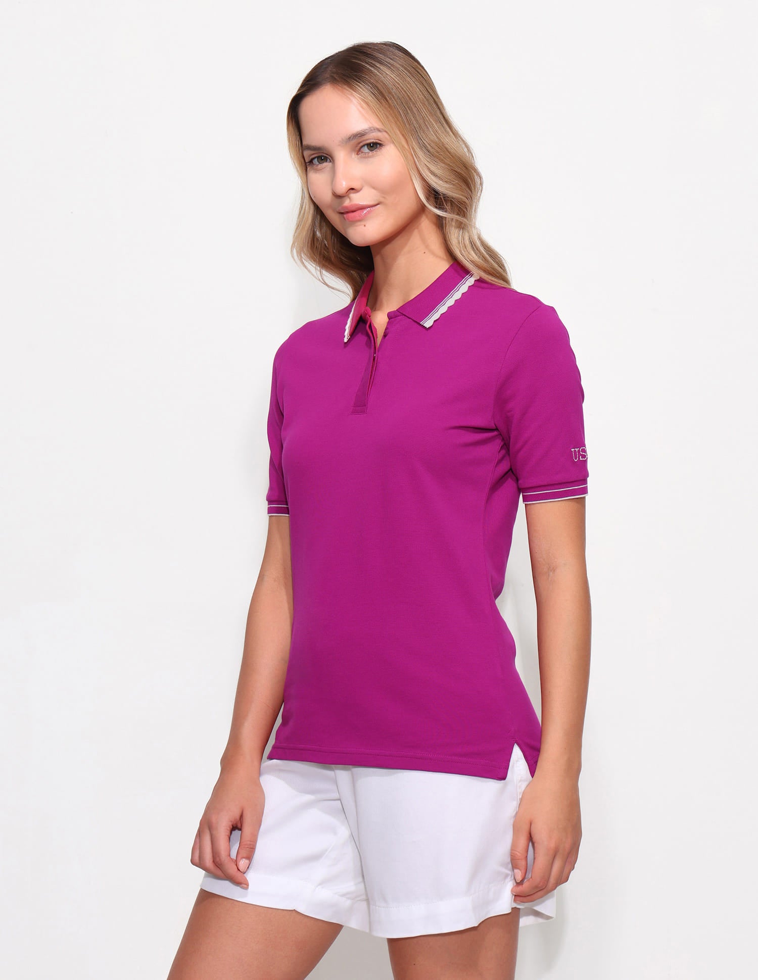 Regular Fit Scalloped Edge Polo Shirt Purple - U.S. Polo Assn. India | Large