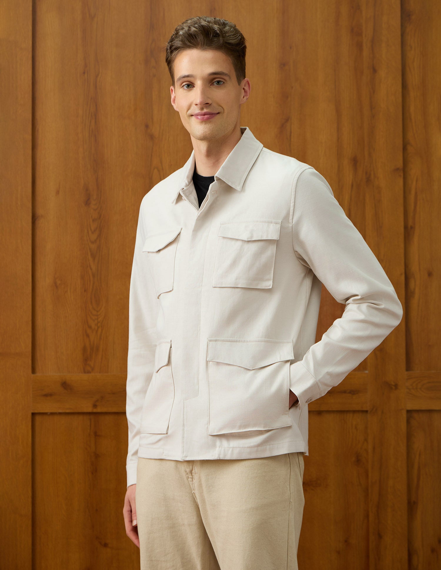 Solid Equestrian Aisle Theater Jacket Ecru - U.S. Polo Assn. India | Large