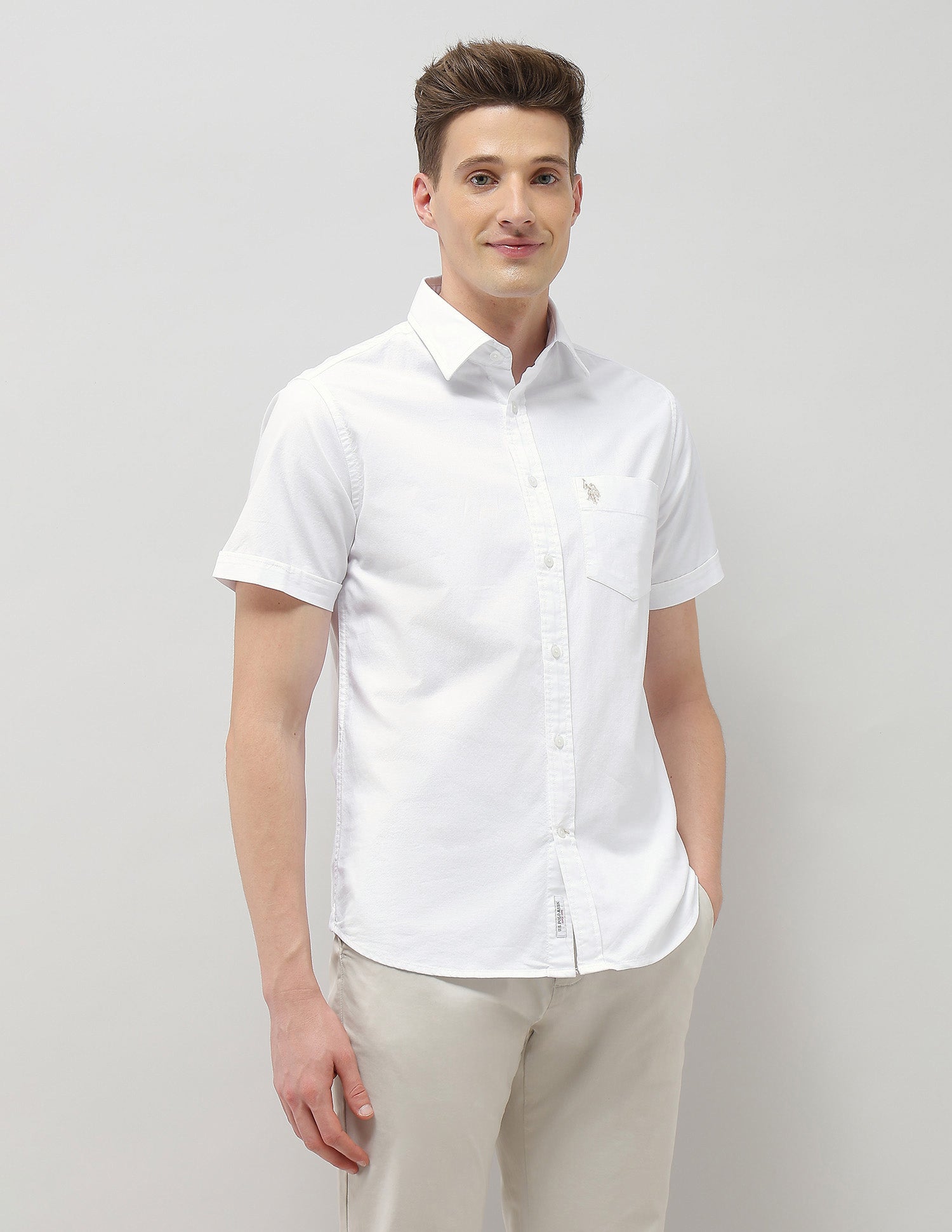 Tailored Fit Oxford Shirt White - U.S. Polo Assn. India | Large