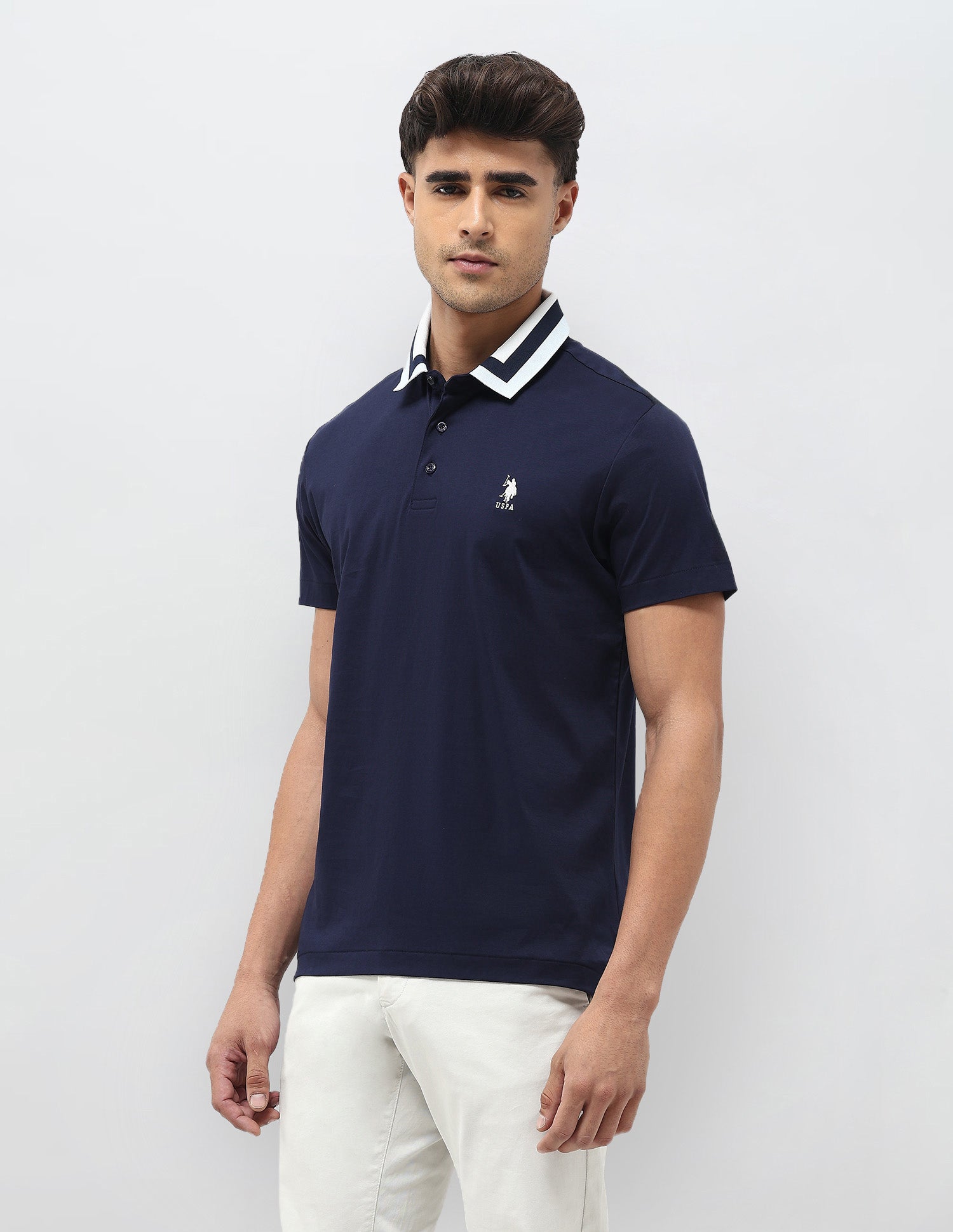 Solid Regular Fit Polo Shirt Navy - U.S. POLO ASSN. | Large