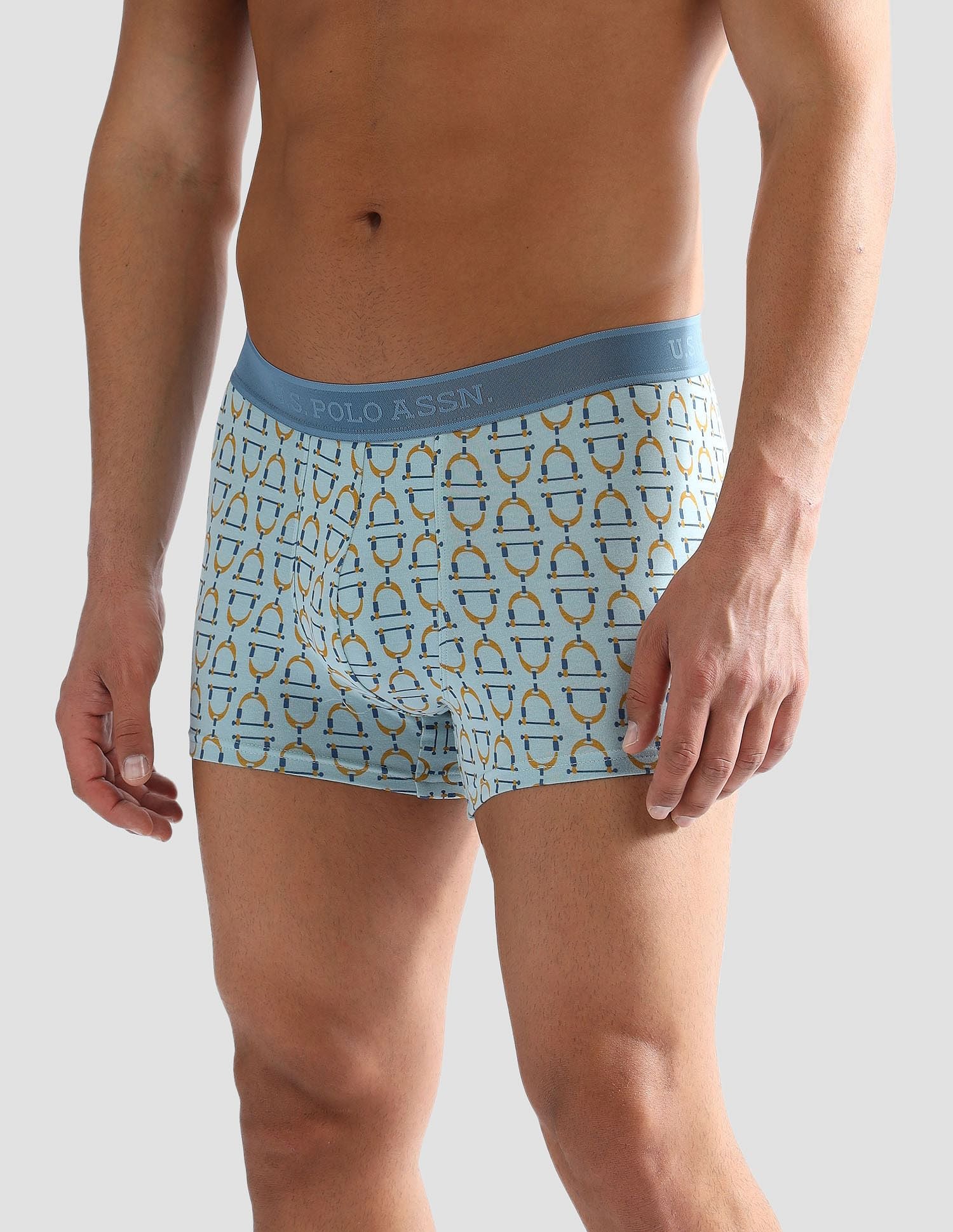 Anti Microbial Printed PT005 Trunks - Pack of 1 Blue Print - U.S. POLO ASSN. | Large