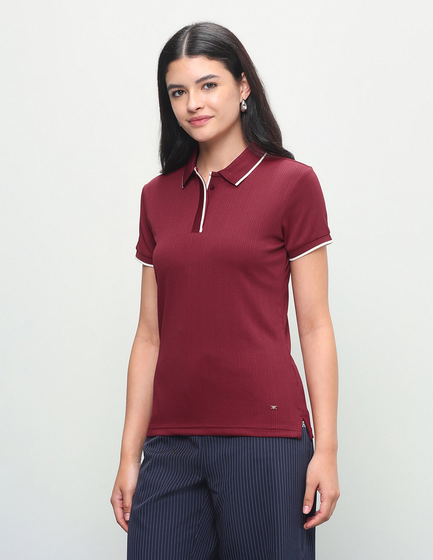 Textured Regular Fit Polo Shirt Maroon - U.S. Polo Assn. India | Large