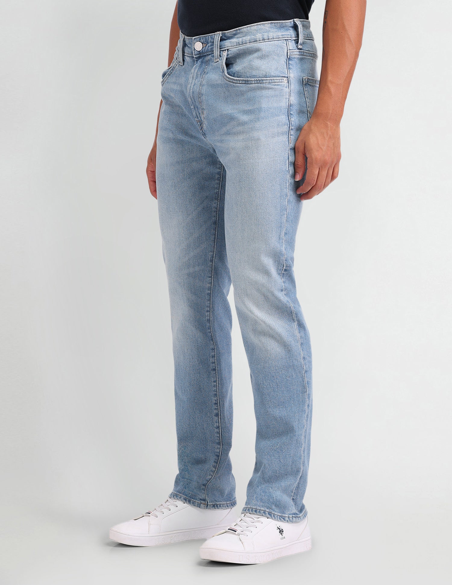 Harold Slim Straight Fit Blue Jeans Blue - U.S. POLO ASSN. | Large