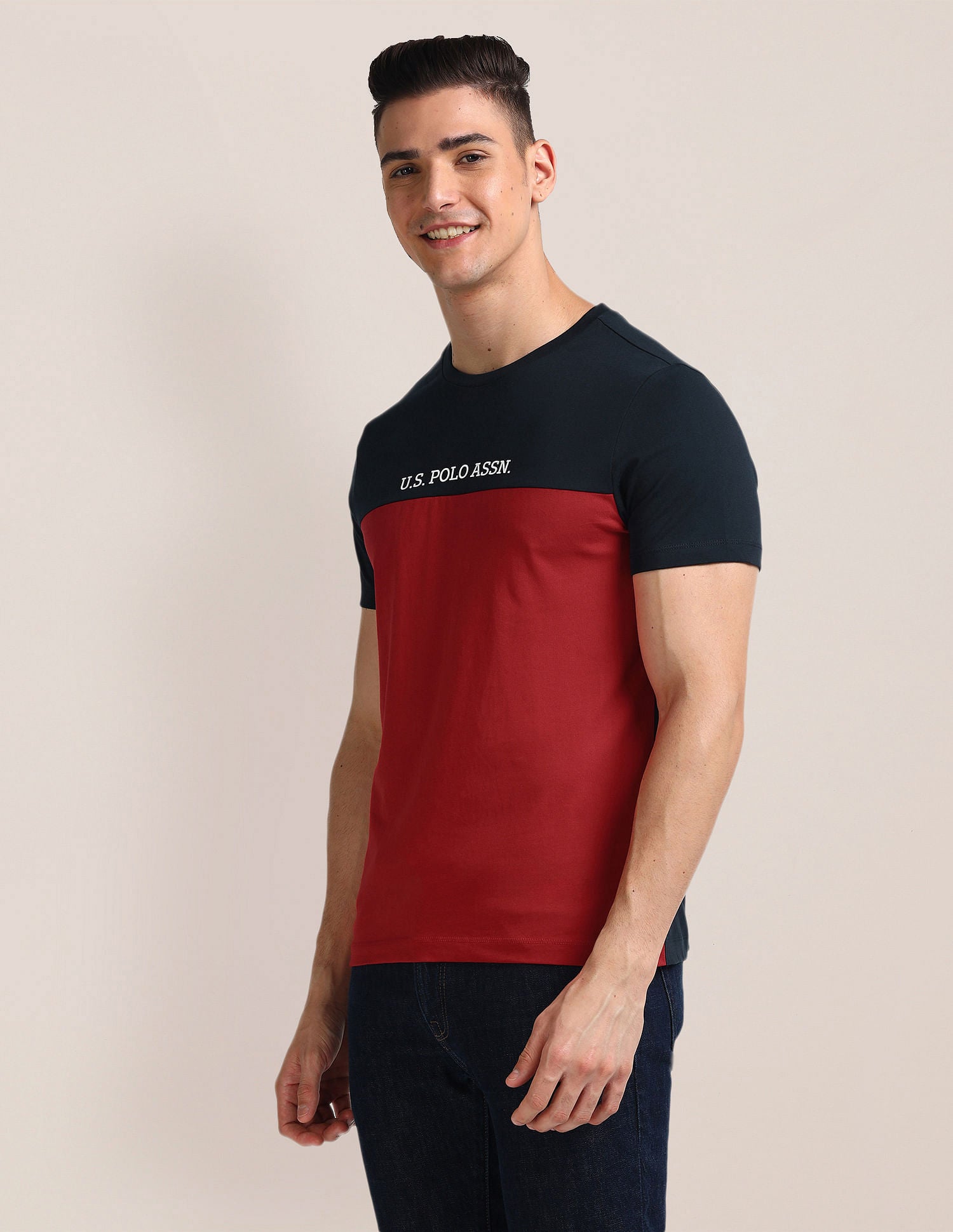 Brand Printed Slim Fit T-Shirt Navy - U.S. Polo Assn. India | Large