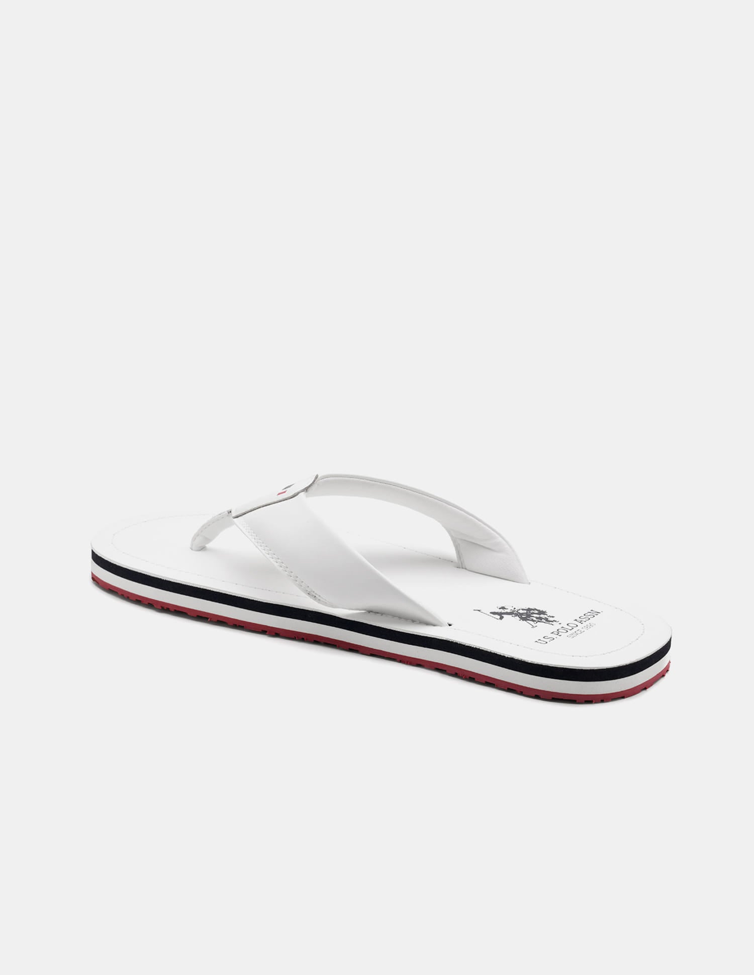 Men Nesta Striped Flip Flops White - U.S. Polo Assn. India | Large