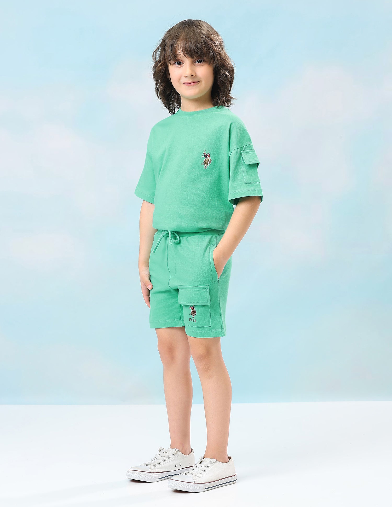 Mid rise Regular Fit Shorts Light Green - U.S. Polo Assn. India | Large