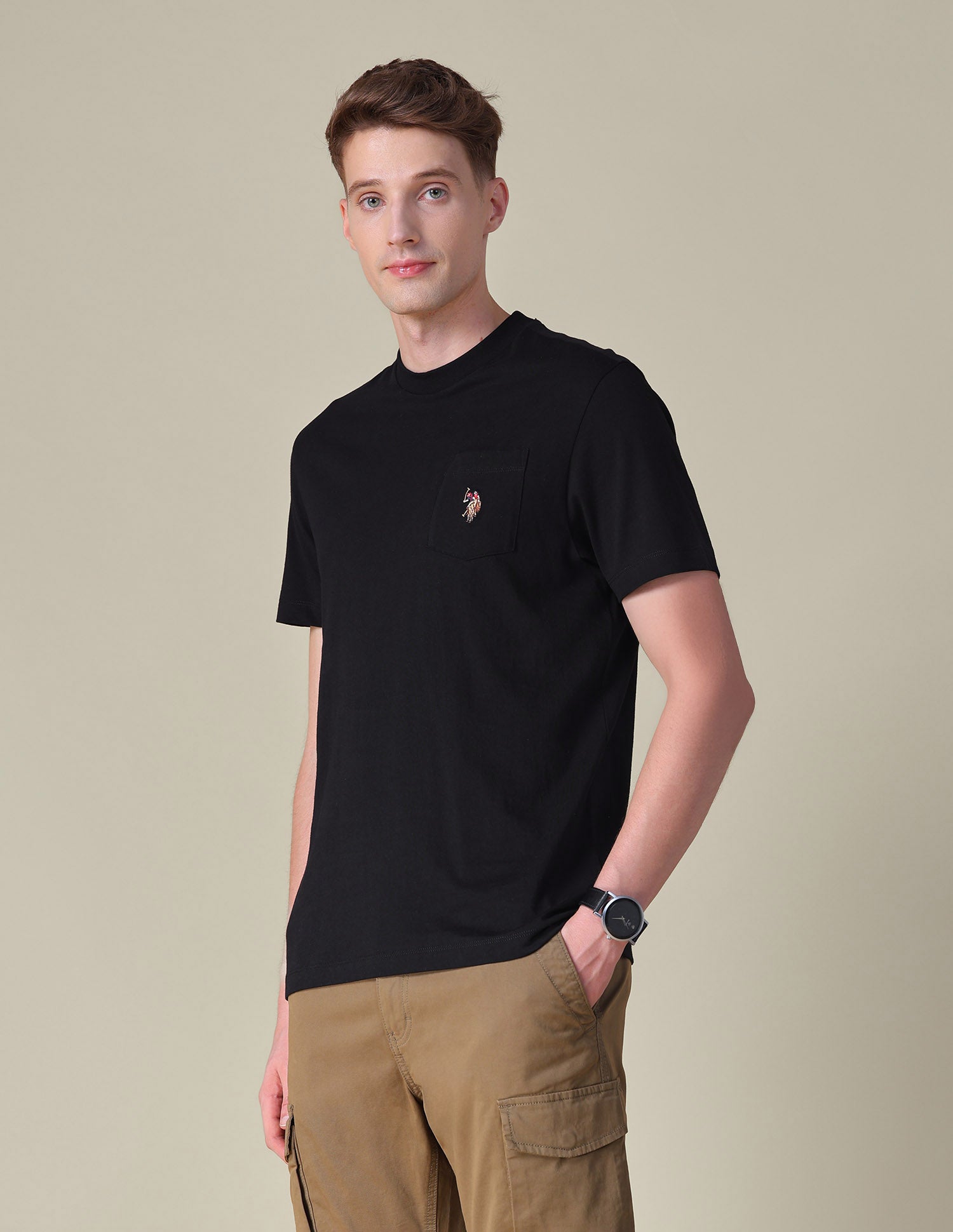 Solid Slim Fit T-Shirt Black - U.S. POLO ASSN. | Large
