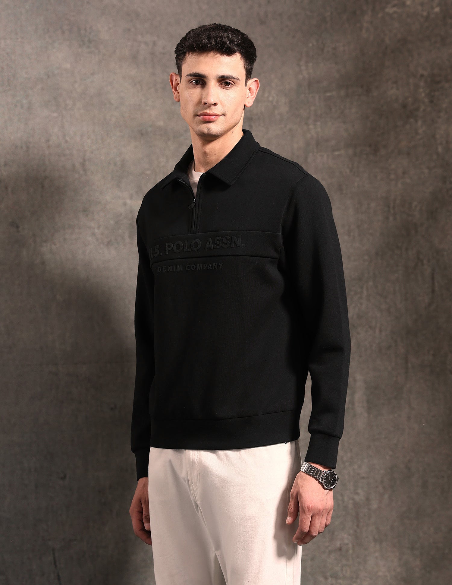 Black & Gold Regular Fit Sweatshirt Black - U.S. POLO ASSN. | Large