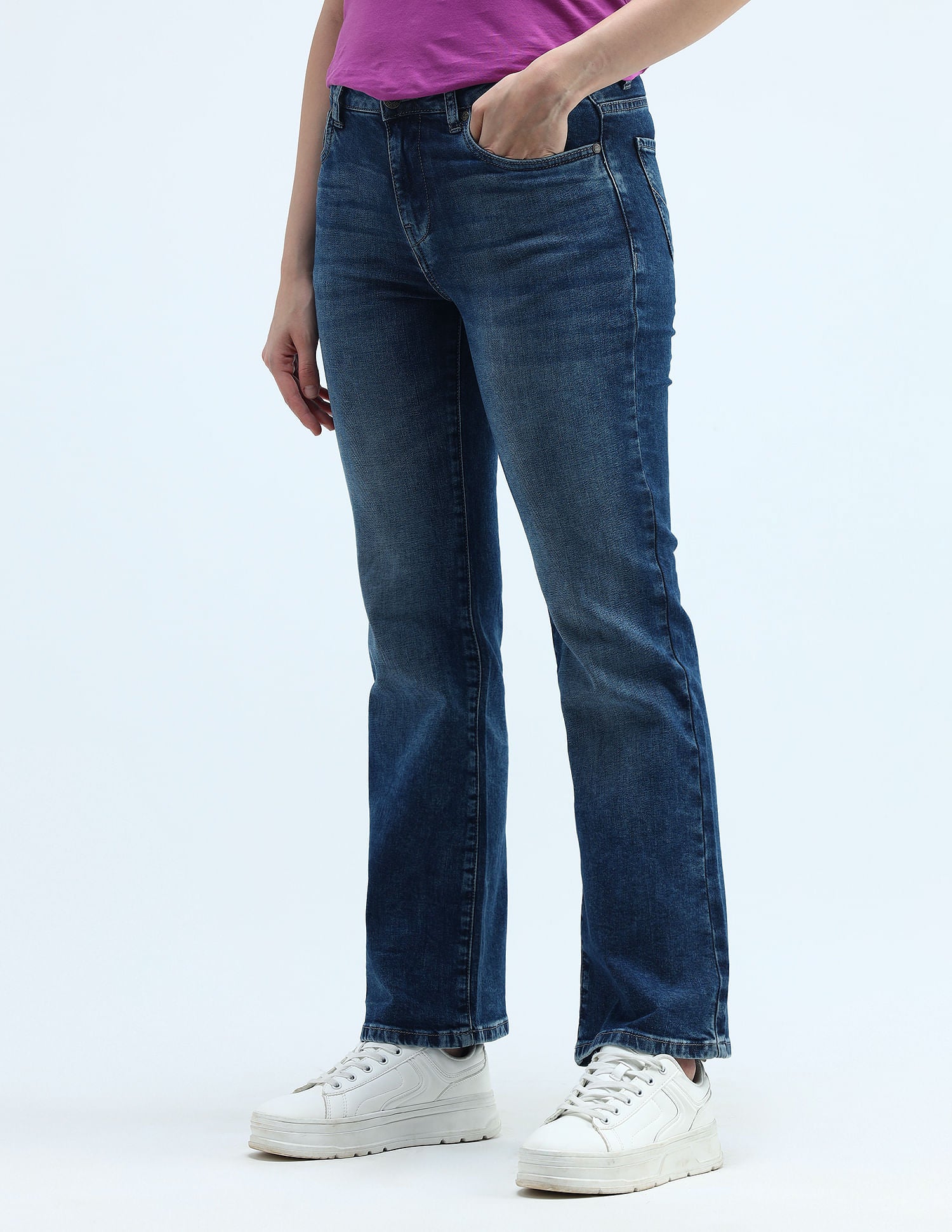 Mid Rise Boot Cut Jeans Dark Blue - U.S. Polo Assn. India | Large