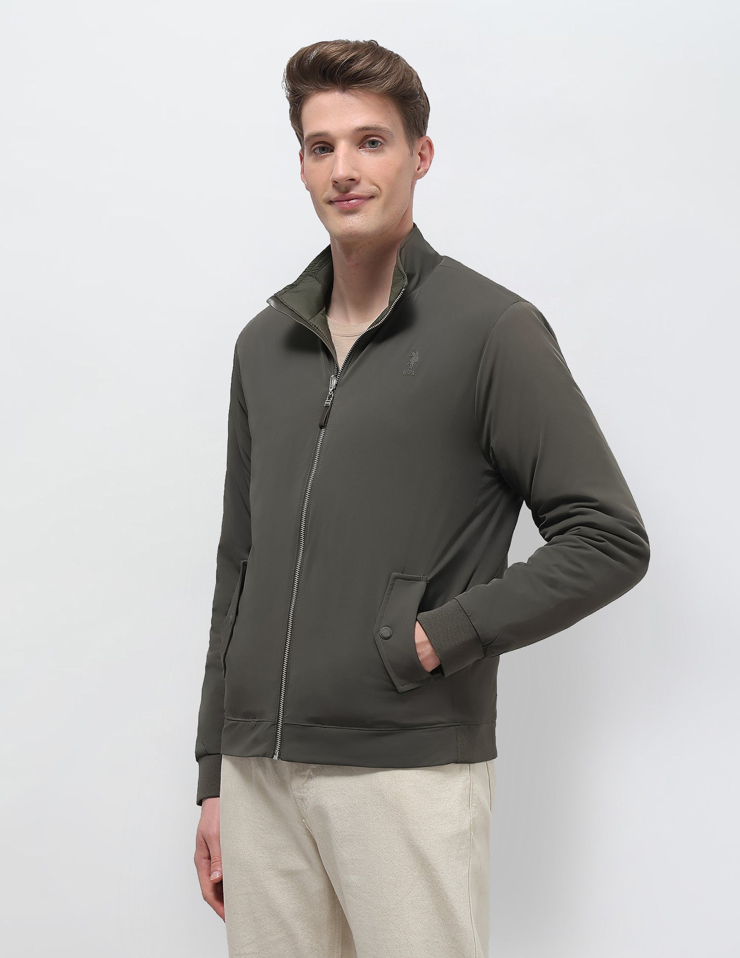 Reversible Regular Fit Jacket Green - U.S. Polo Assn. India | Large