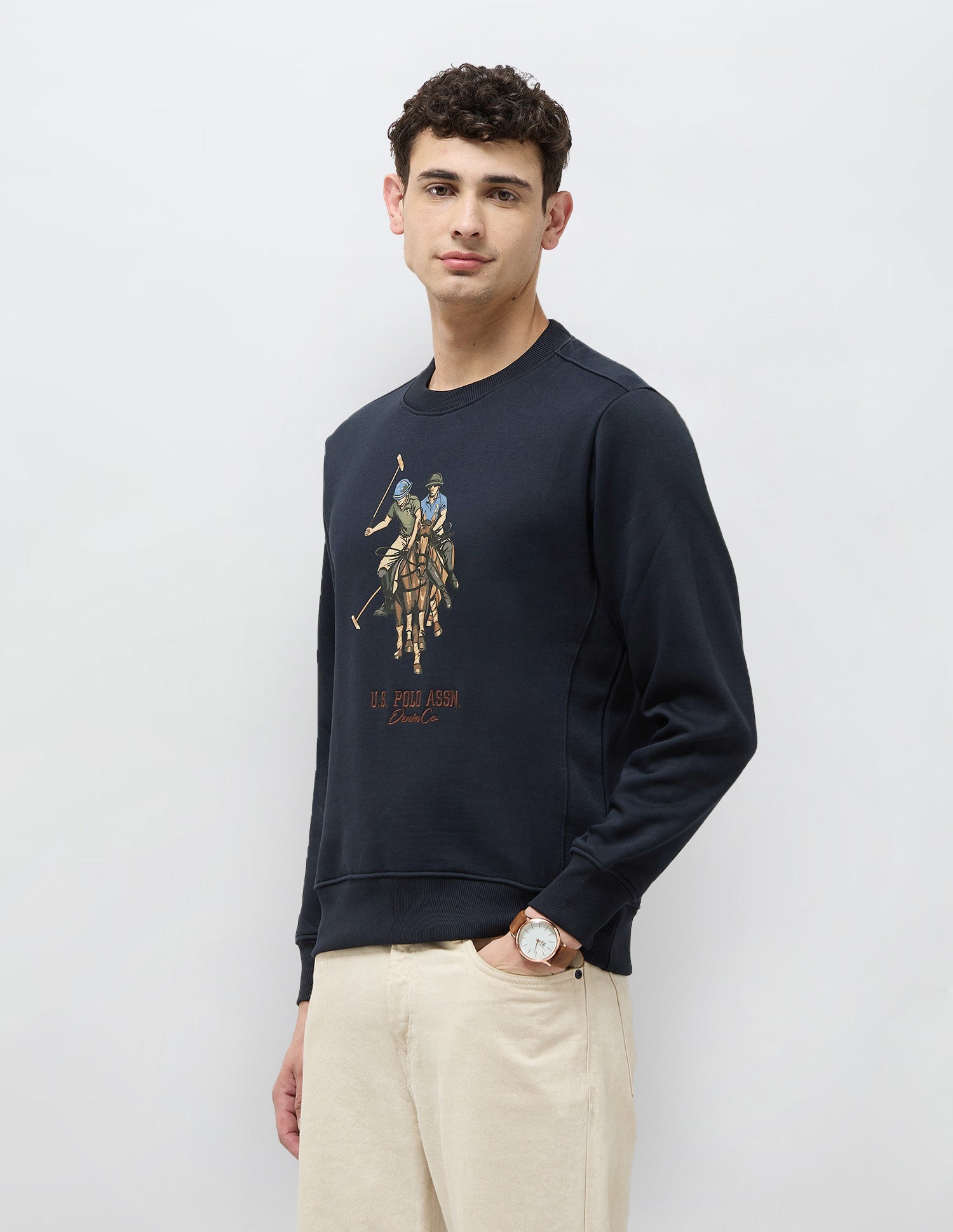 Graphic Brand Printed Sweatshirt Navy - U.S. POLO ASSN. | Large