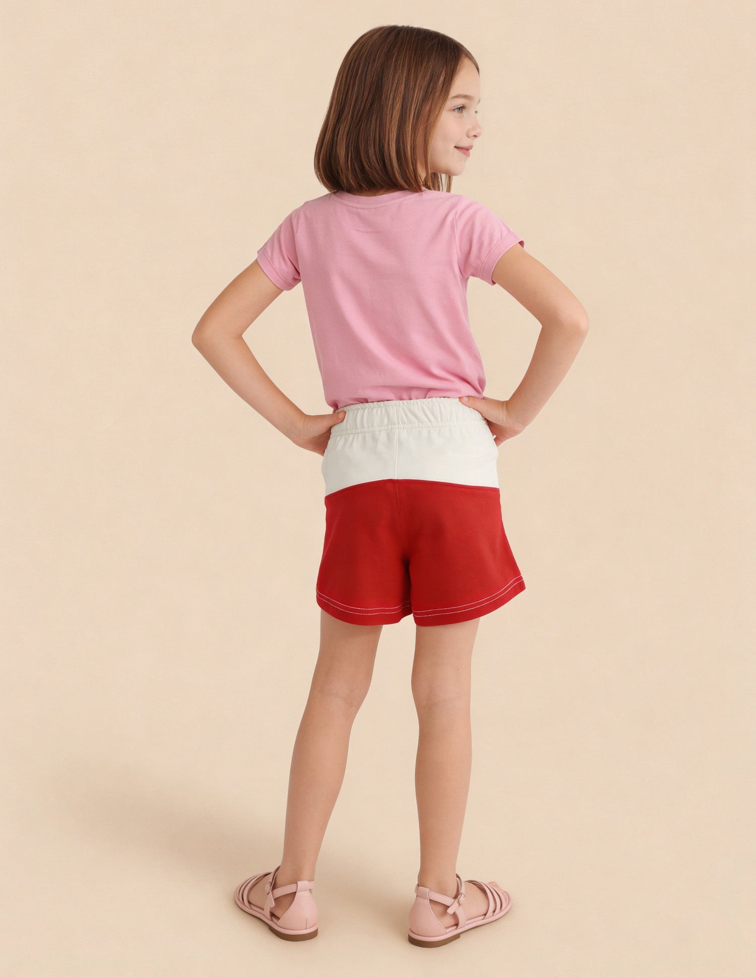 Colour Blocked Mid Rise Shorts Red - U.S. Polo Assn. India | Large