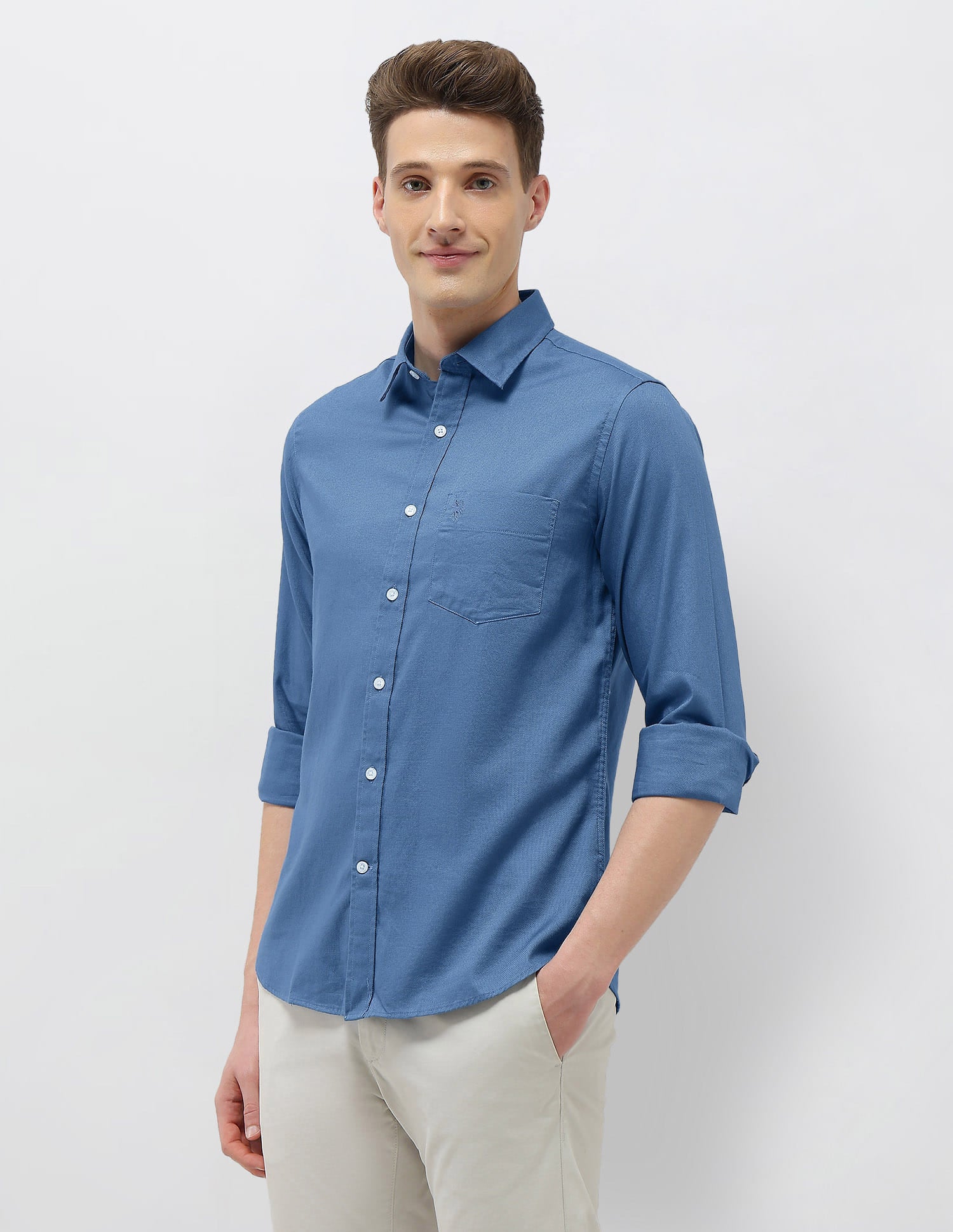 New Port Marina Dobby Shirt Teal - U.S. Polo Assn. India | Large