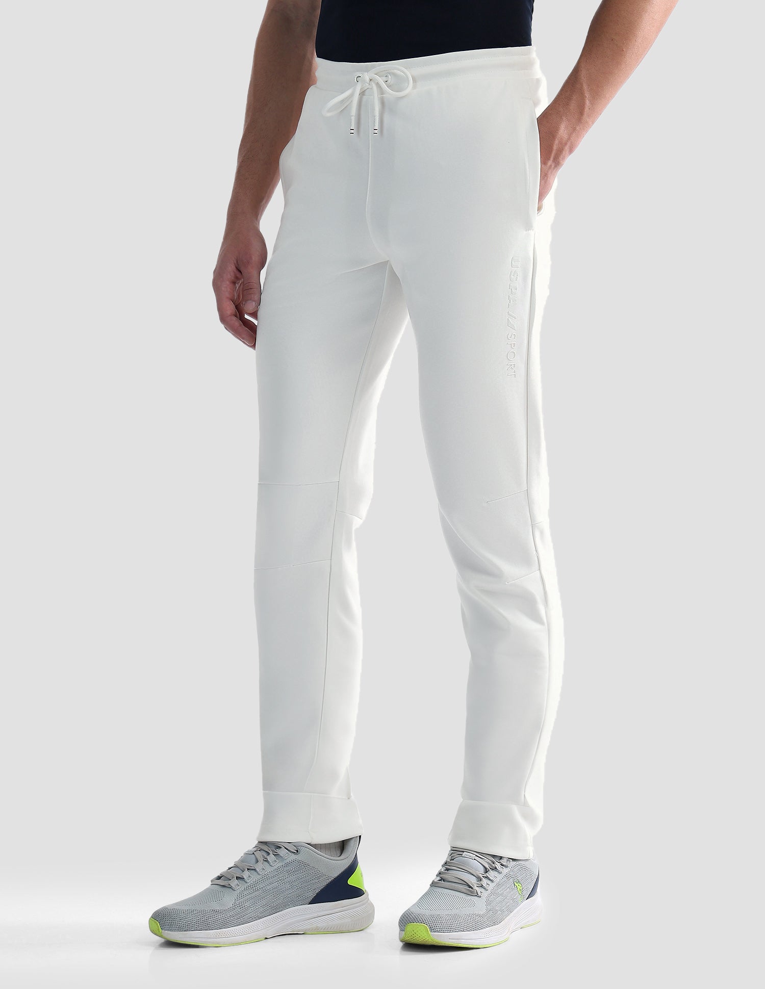 Mid Rise Regular Fit Active Track Pants Off White - U.S. POLO ASSN. | Large