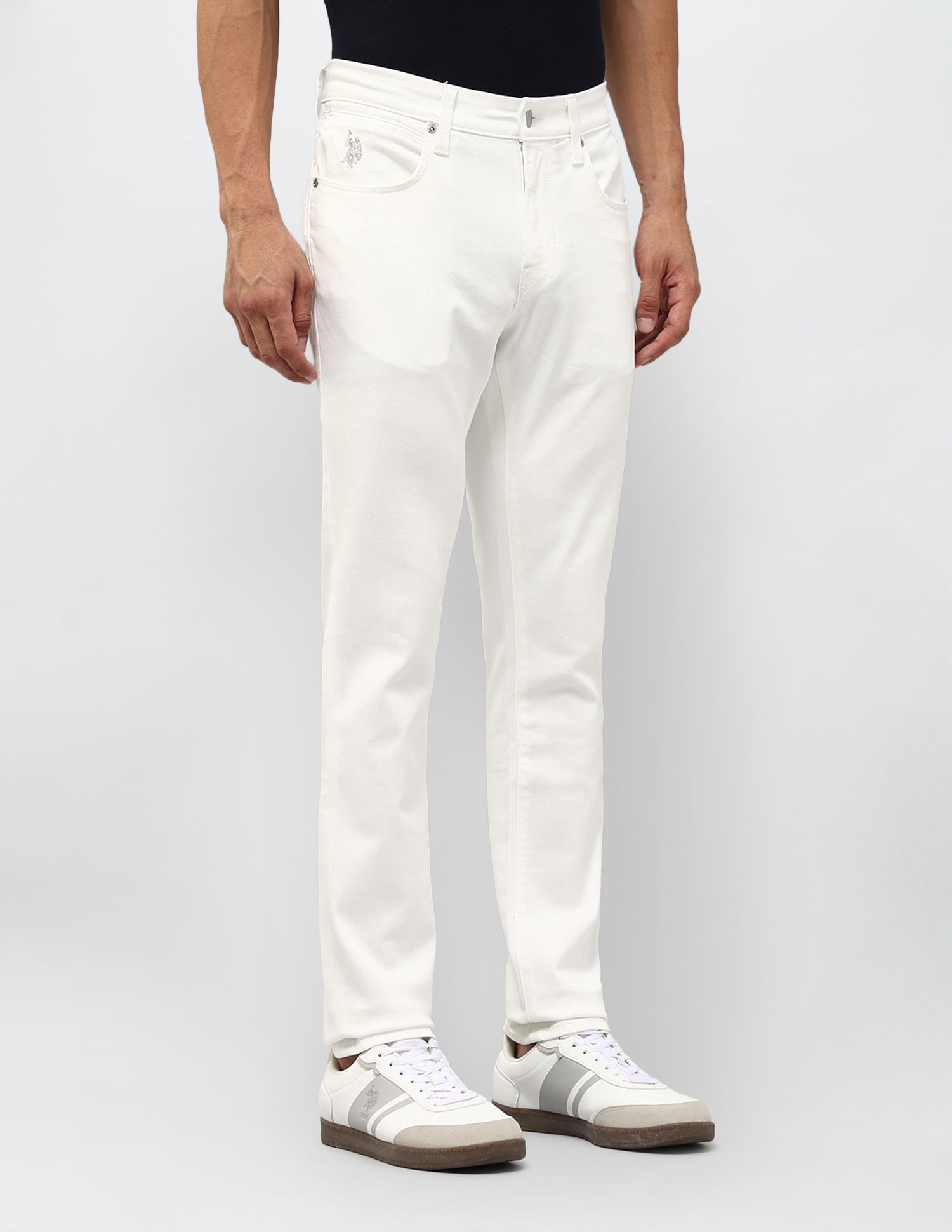 Brandon Slim Tapered Fit White Jeans White - U.S. POLO ASSN. | Large