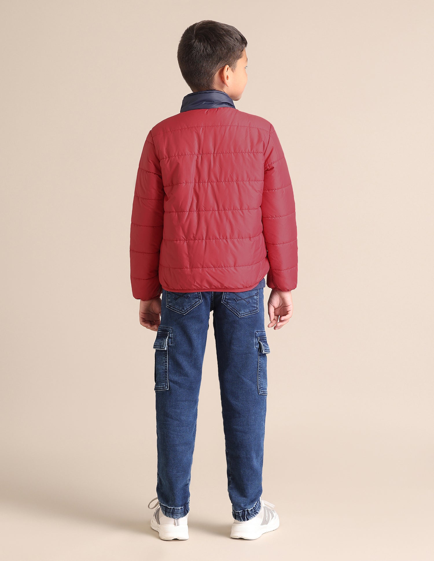 Boys Colour Blocked Mock Collar Jacket Red - U.S. POLO ASSN. | Large