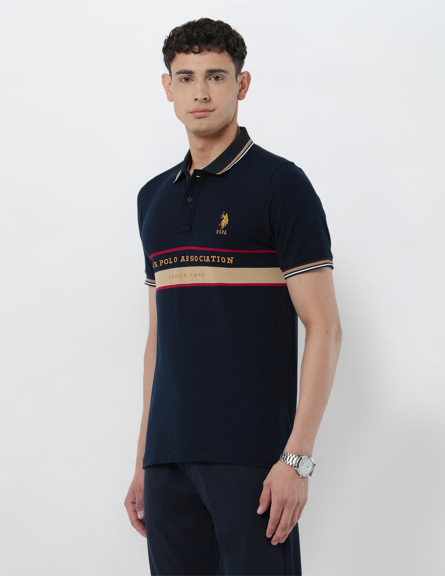 Brand Embroidered Slim Fit Polo Shirt Navy - U.S. POLO ASSN. | Large