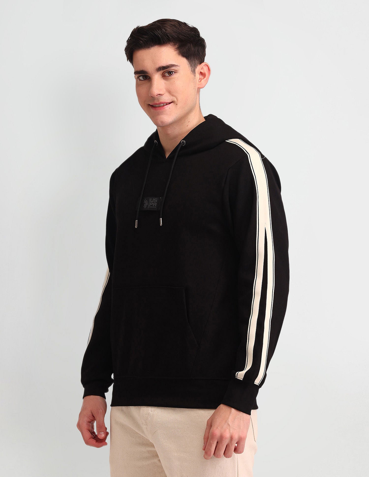 Regular Fit Logo Sweatshirt Black - U.S. Polo Assn. India | Large