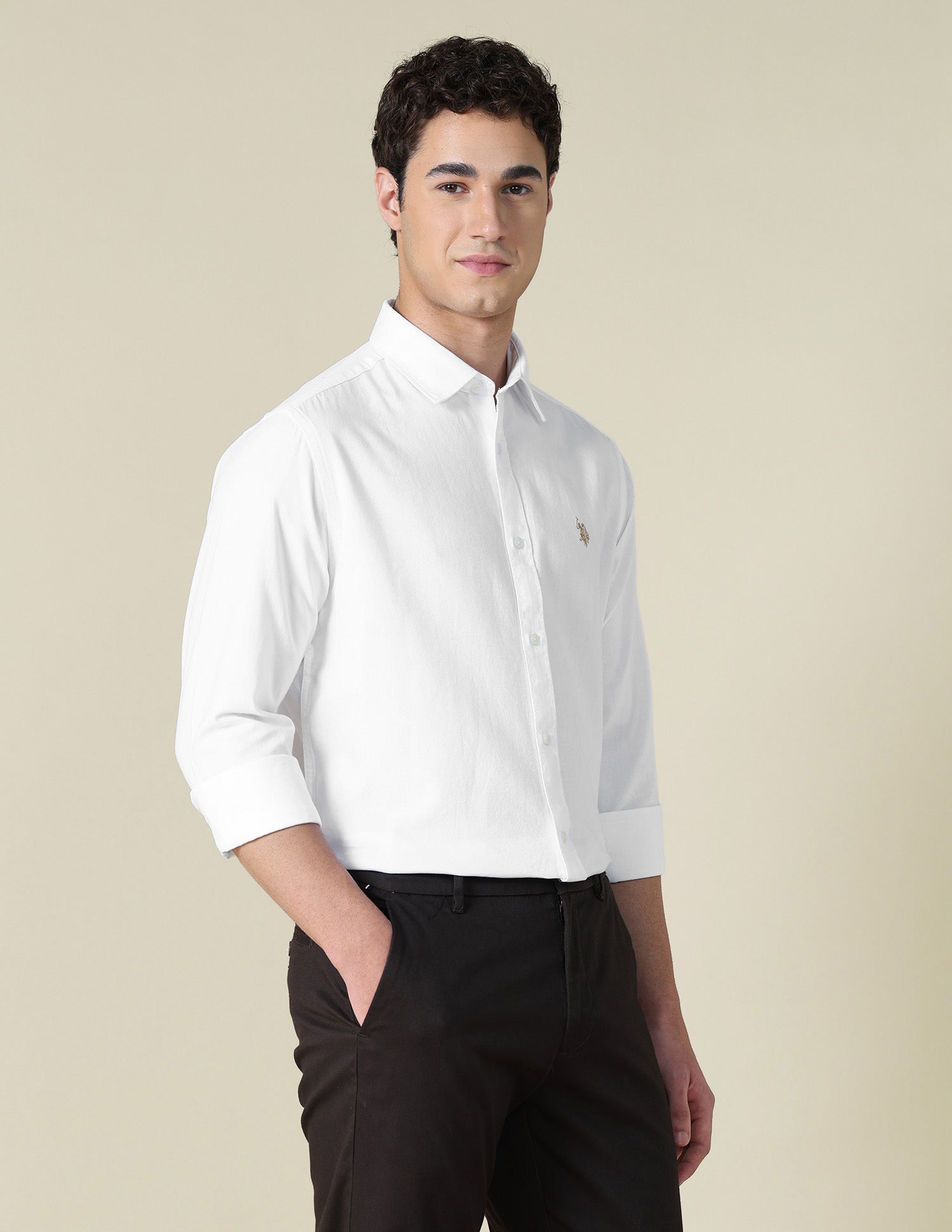 Brand Embroidered Oxford Shirt White - U.S. Polo Assn. India | Large