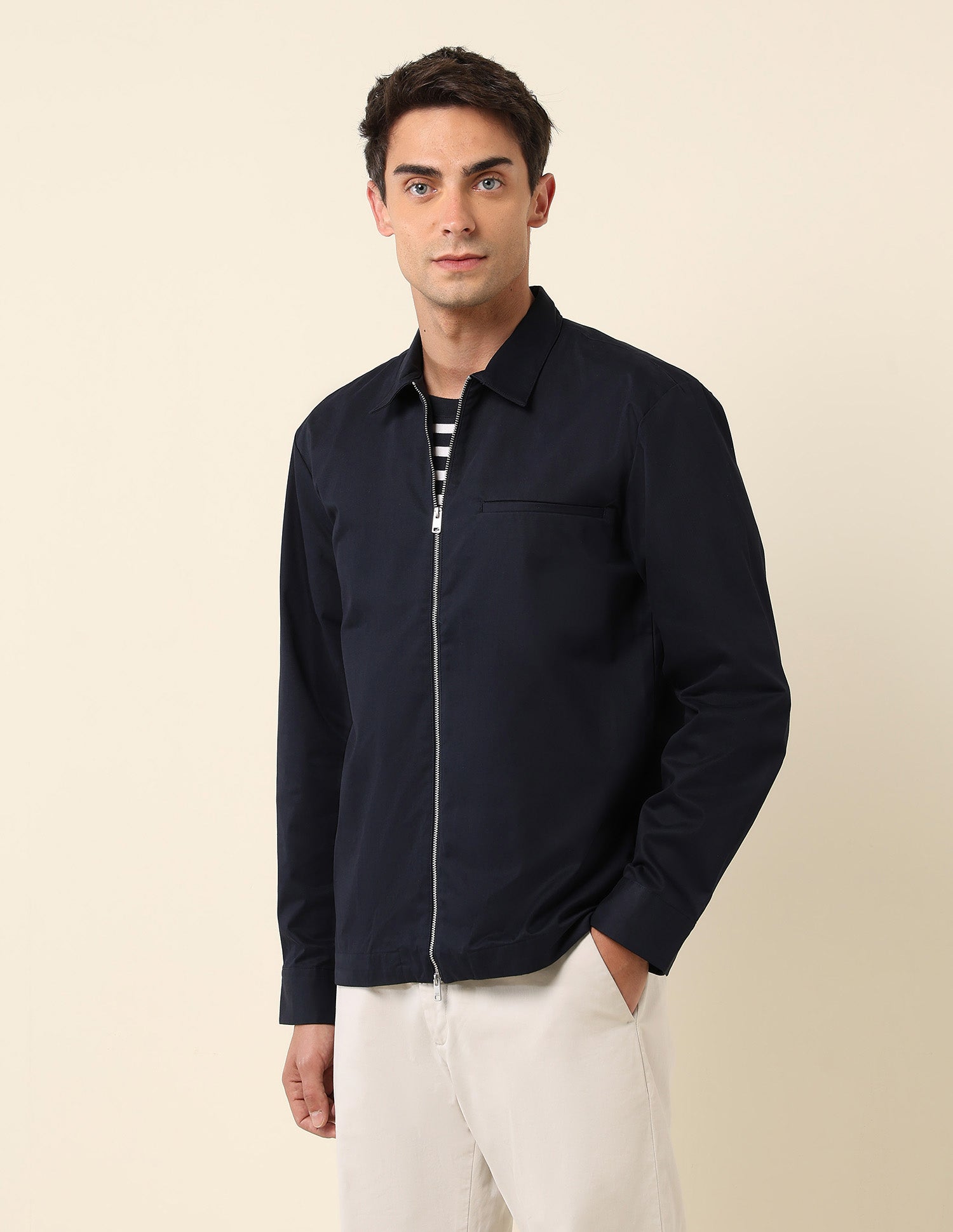 Spread Collar Regular Fit Shacket Navy - U.S. Polo Assn. India | Large