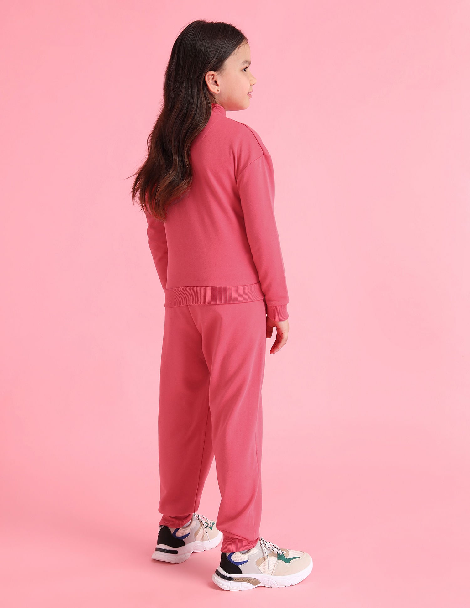 Girls Mandarin Collar Printed Sweatshirt Light pink - U.S. POLO ASSN. | Large