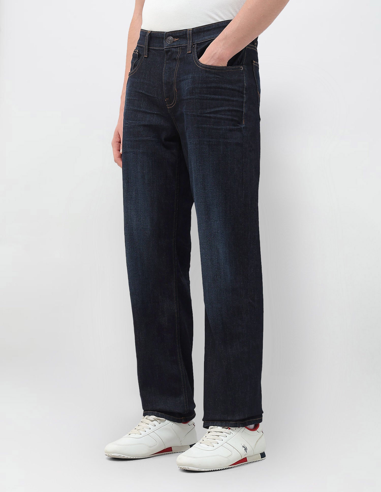 Shawn Relaxed Fit Ultra Soft Jeans Rinse Wash - U.S. Polo Assn. India | Large