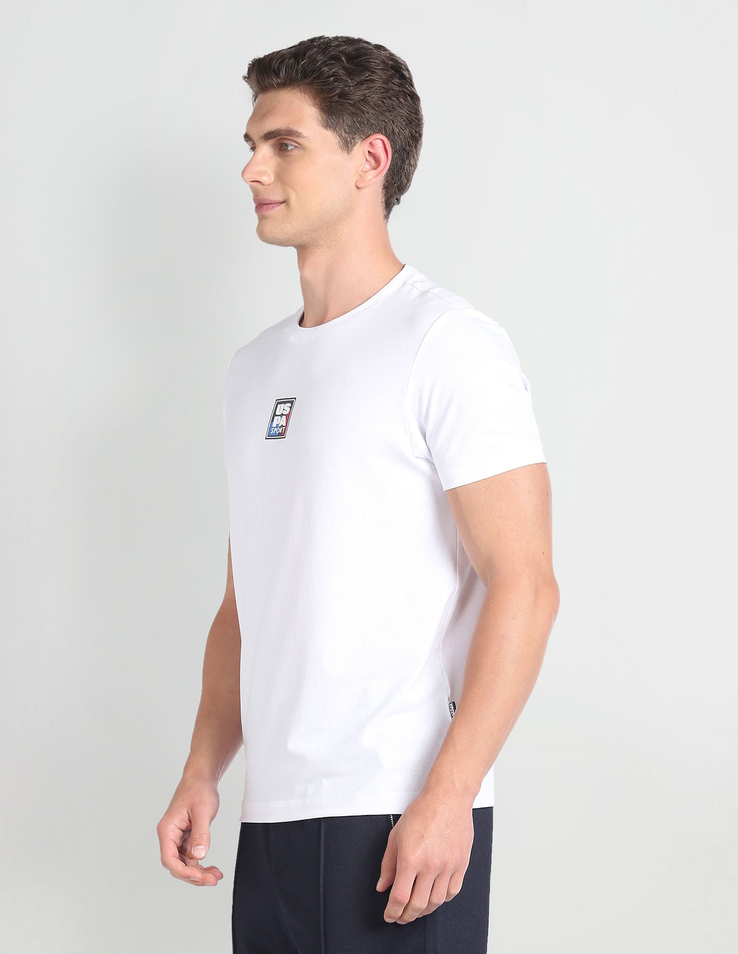 Slim Fit Solid T-Shirt White - U.S. Polo Assn. India | Large