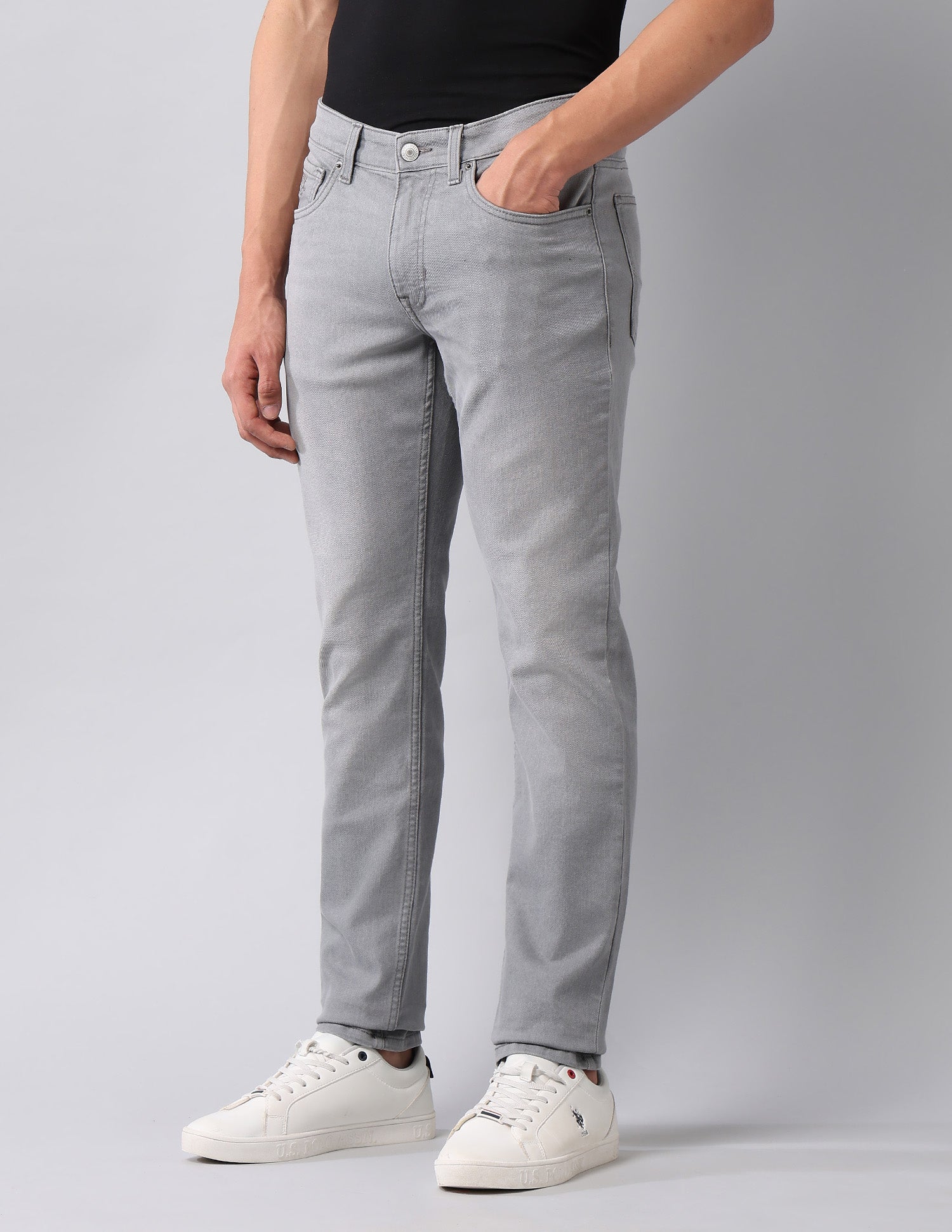Brandon Slim Tapered Fit Grey Jeans Grey - U.S. POLO ASSN. | Large