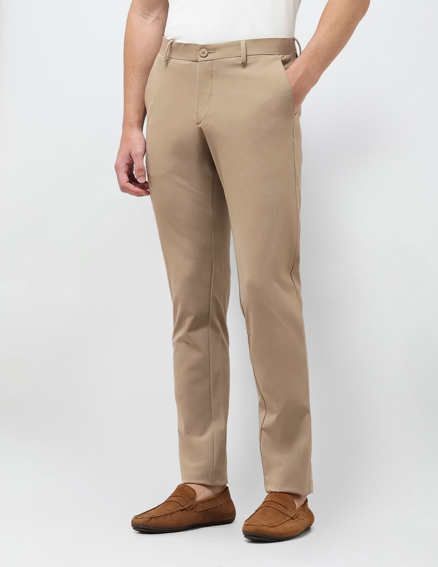 Mid Rise Denver Slim Fit Trousers Light Khaki - U.S. Polo Assn. India | Large