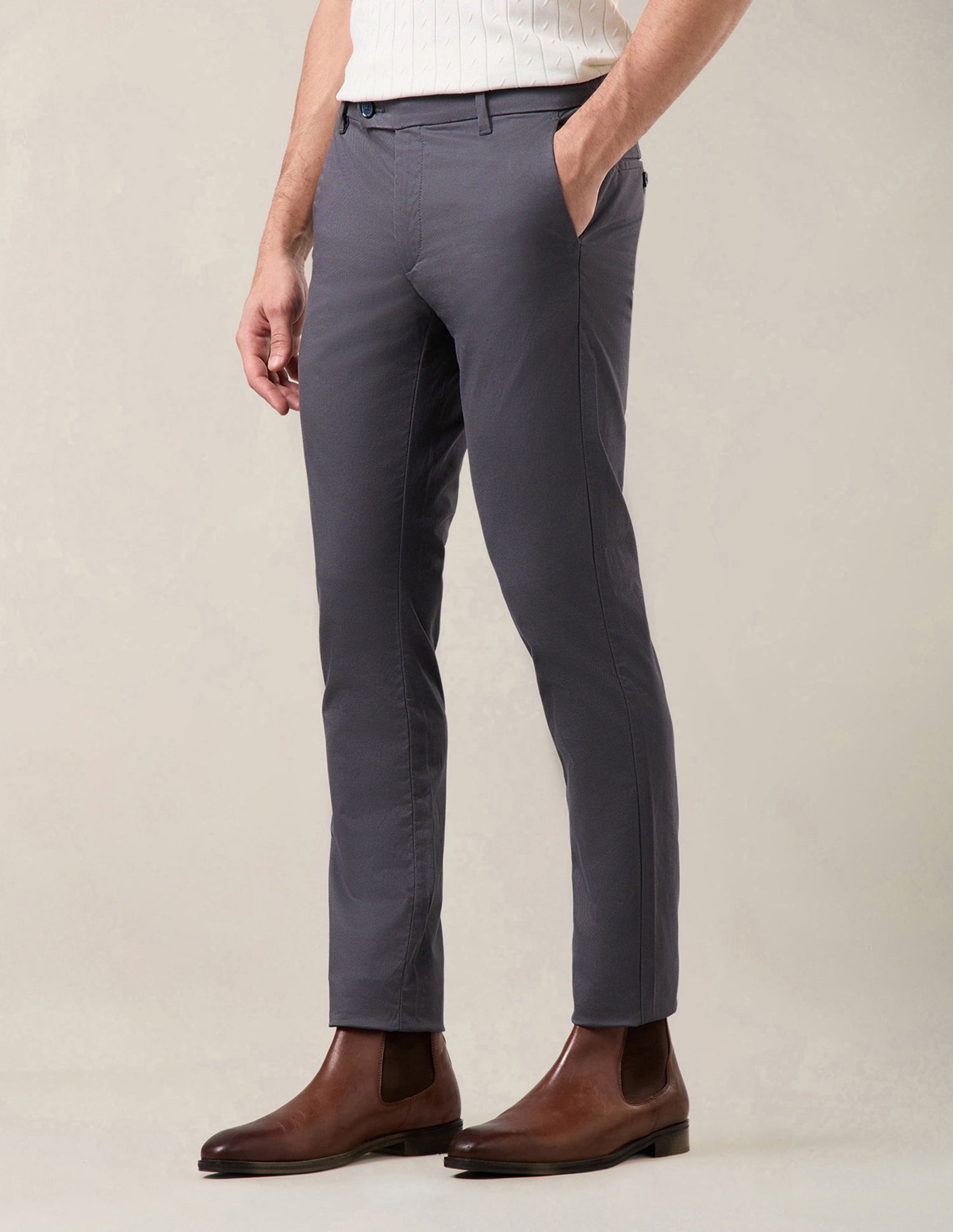 Denver Slim Fit Satin Trousers Purple Grey - U.S. Polo Assn. India | Large