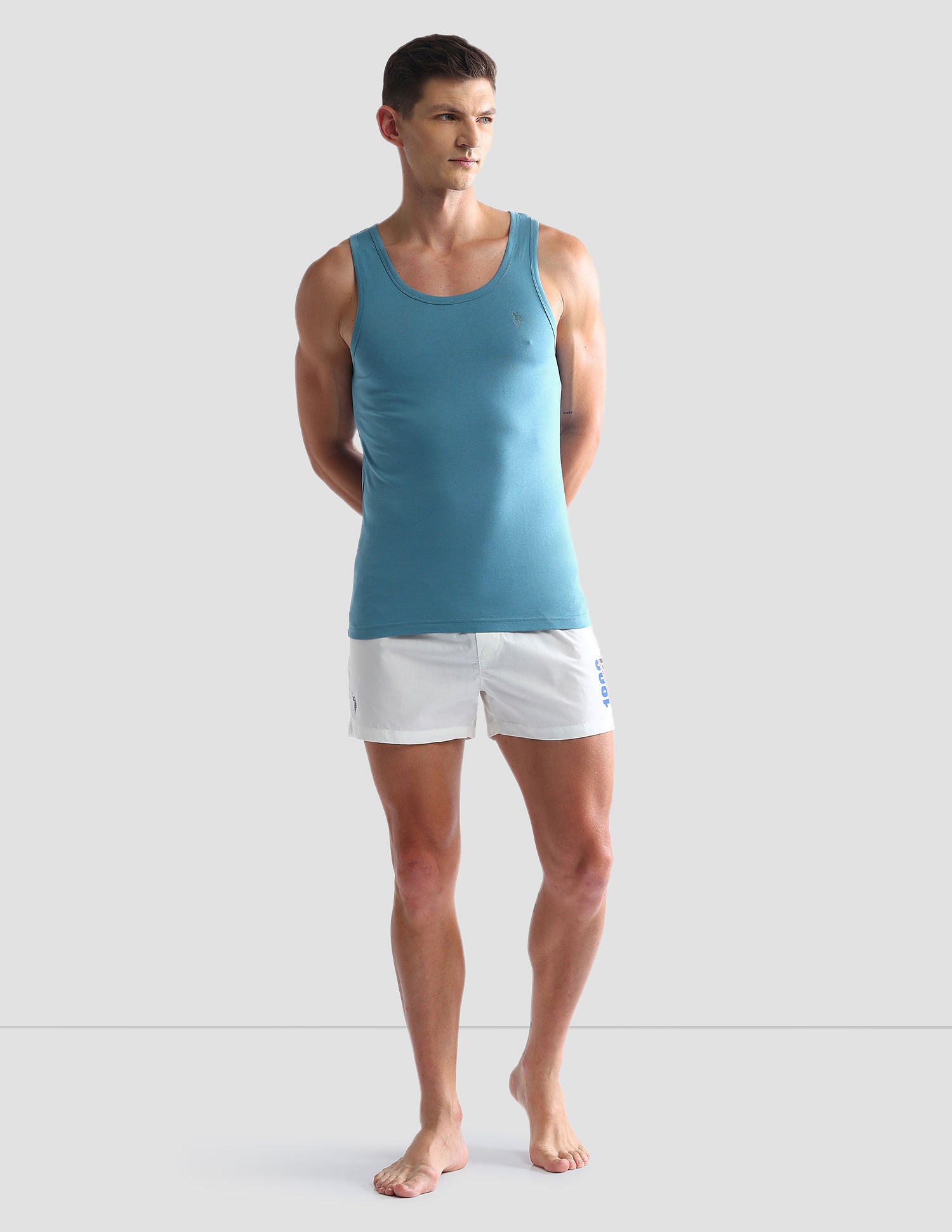 Solid Cotton OEV03 Vest - Pack Of 2 Black and Blue - U.S. POLO ASSN. | Large