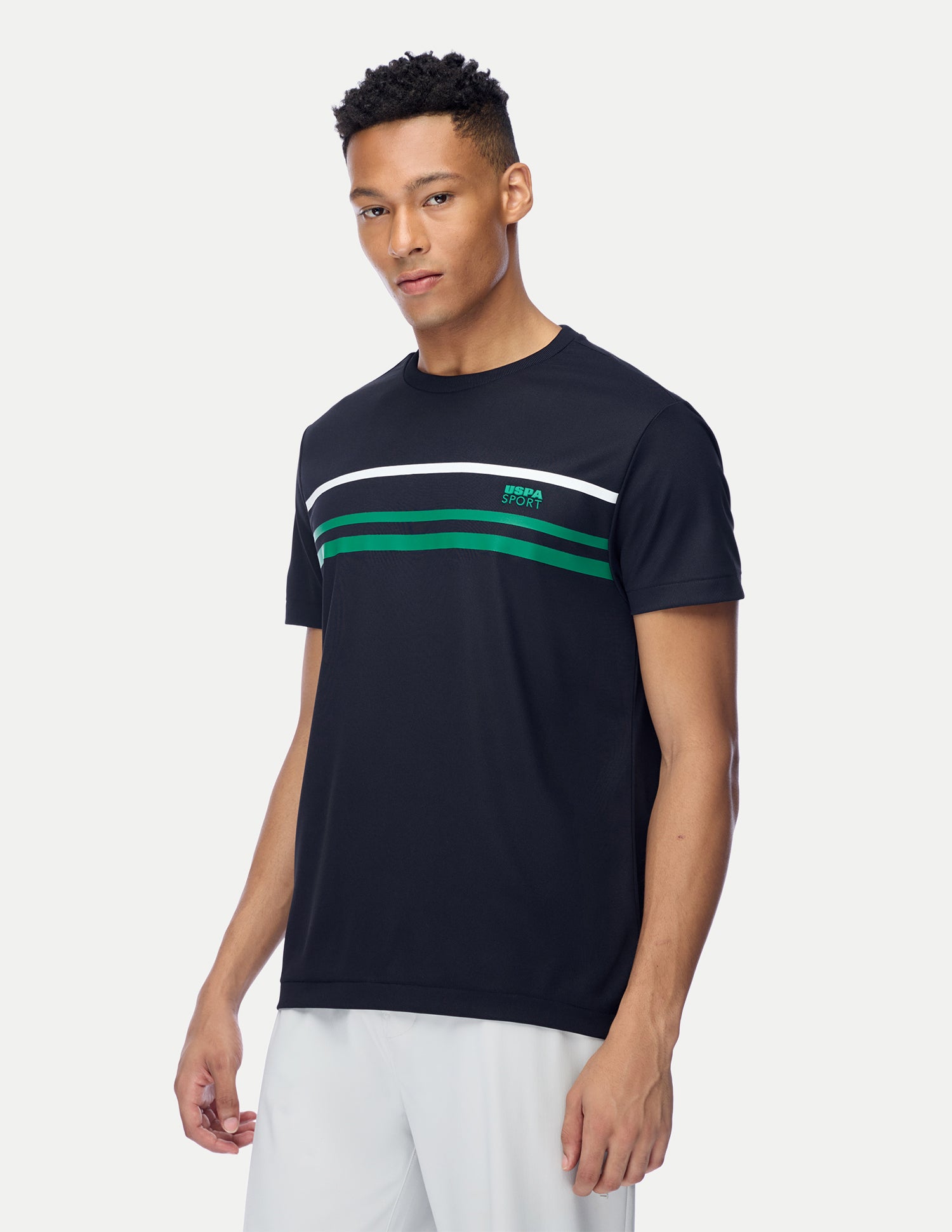 Horizontal Striped Regular Fit Active T-Shirt Navy - U.S. Polo Assn. India | Large
