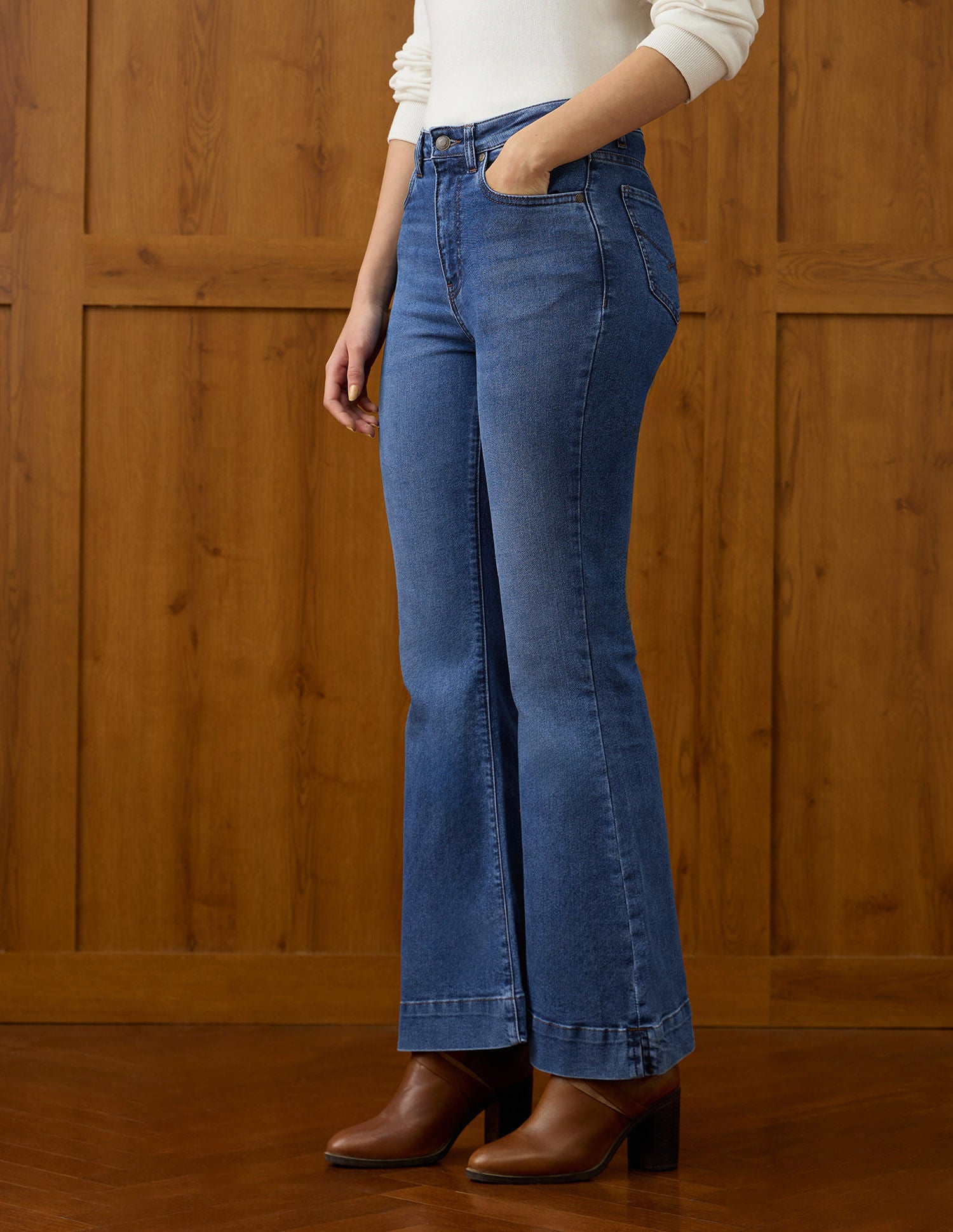 High Rise Extreme Flare Fit Jeans Blue - U.S. POLO ASSN. | Large