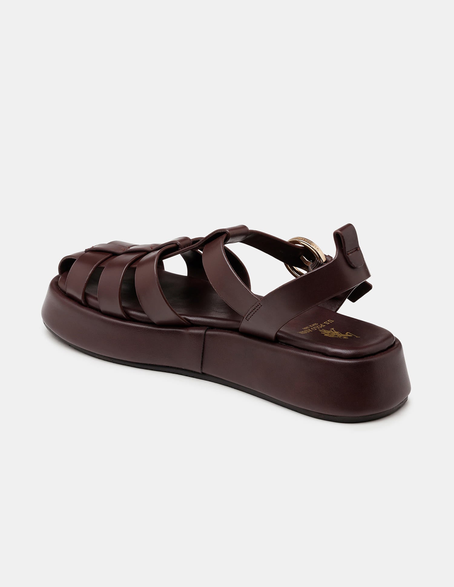 Women Multi Strap Nara Buckle Sandals Dark Brown - U.S. Polo Assn. India | Large