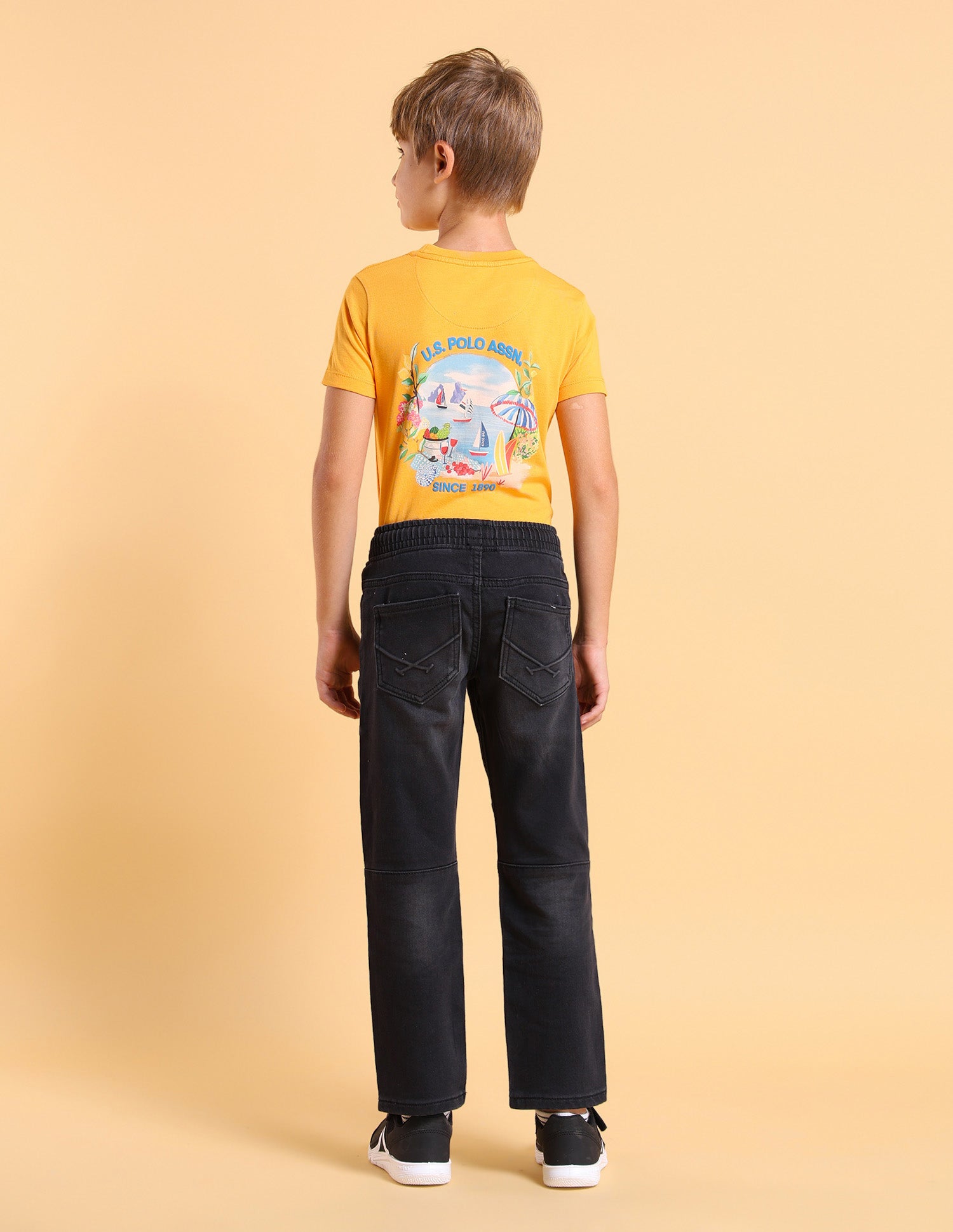 Boys Regular Fit Whiskered Jeans Black - U.S. POLO ASSN. | Large