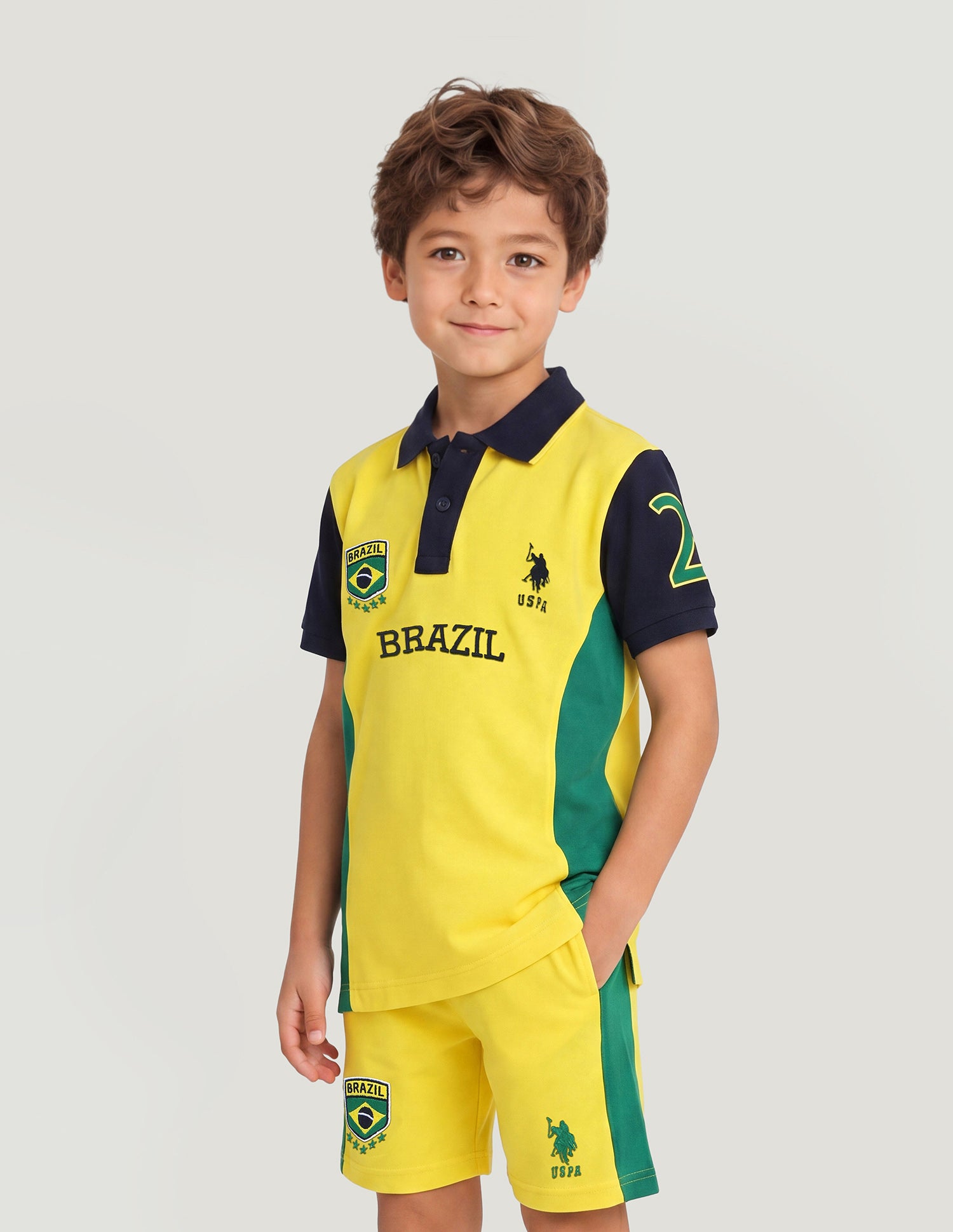 Colourblocked Embroidered Regular Fit Polo Shirt Yellow - U.S. Polo Assn. India | Large