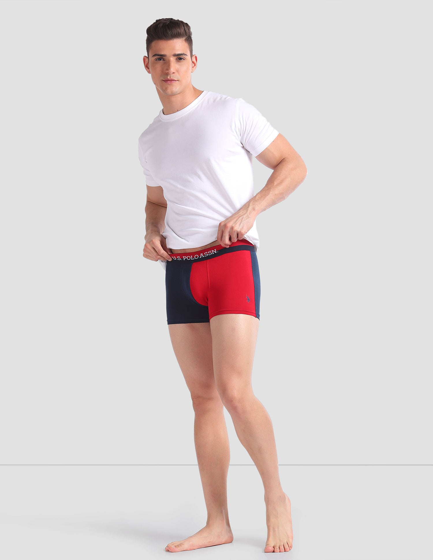 Pack Of 2 Mid-Rise Moisture-Wicking Trunks OET02-NR0-P2 Red and Navy - U.S. POLO ASSN. | Large
