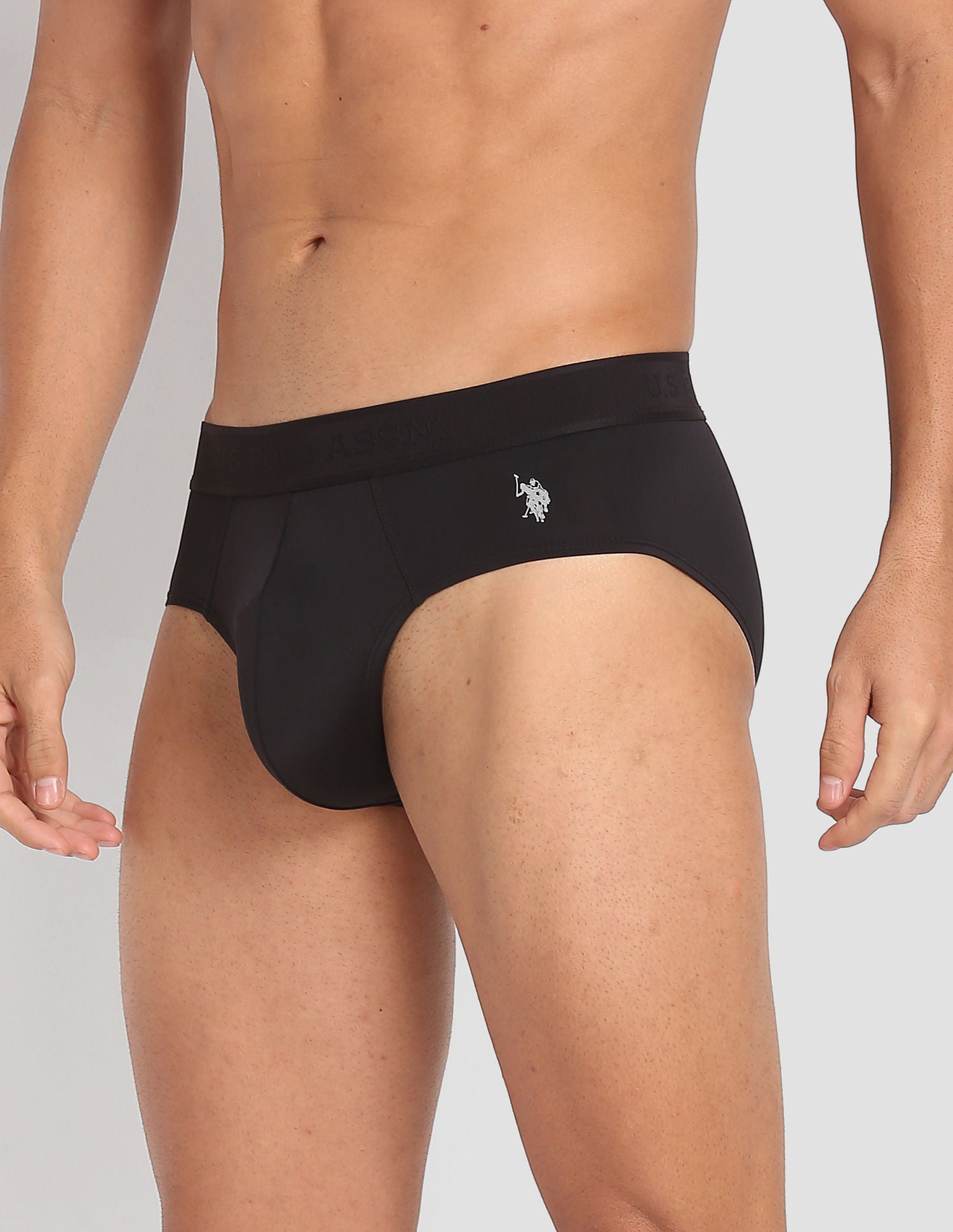 Nylon Stretch Moisture Wicking AB001 Active Briefs - Pack Of 1 Black - U.S. POLO ASSN. | Large